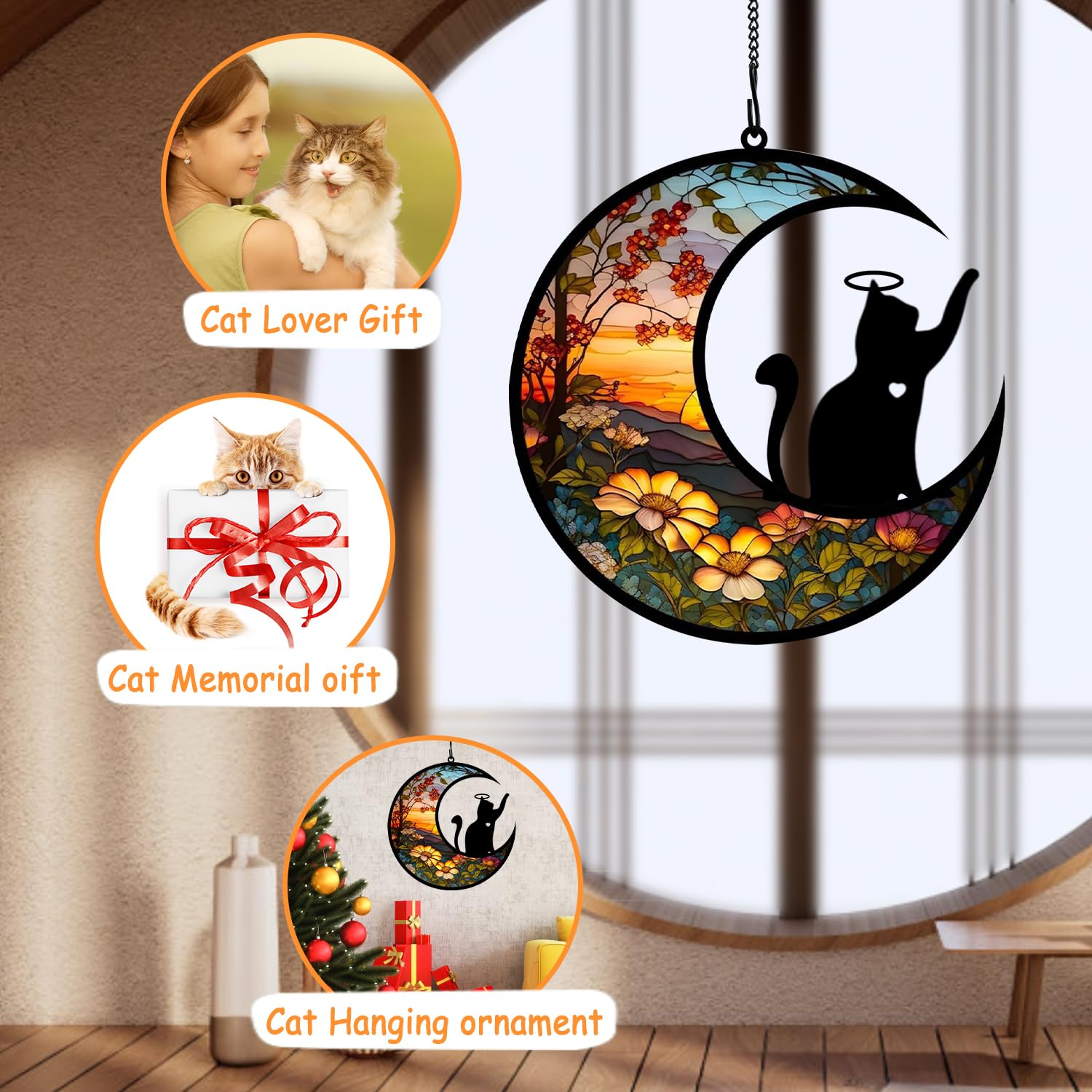 Packaging of BamLue Cat Memorial Suncatcher