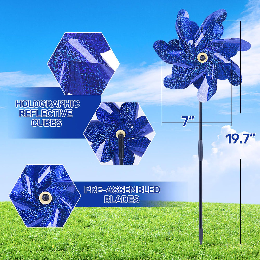 Packaging of BATTIFE Reflective Pinwheels 10 pack