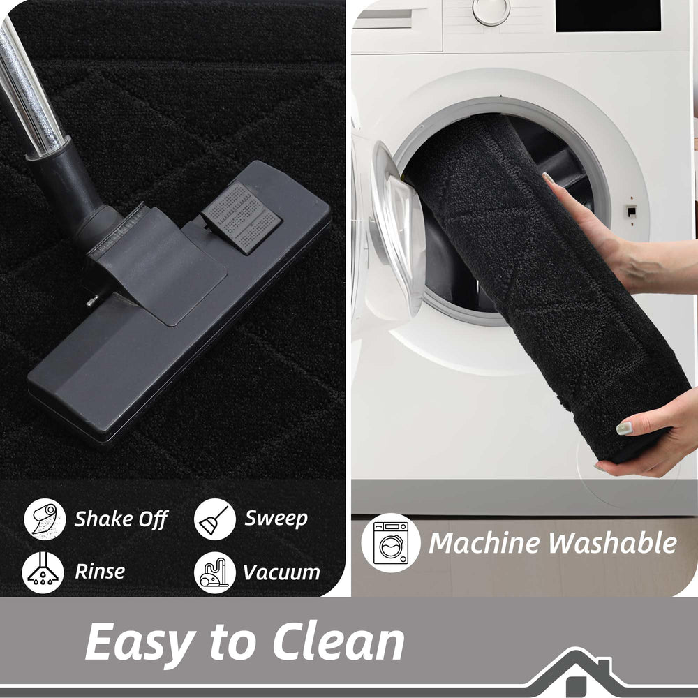 Packaging of BEQHAUSE Dirt Trapper Door Mat showing rolled form