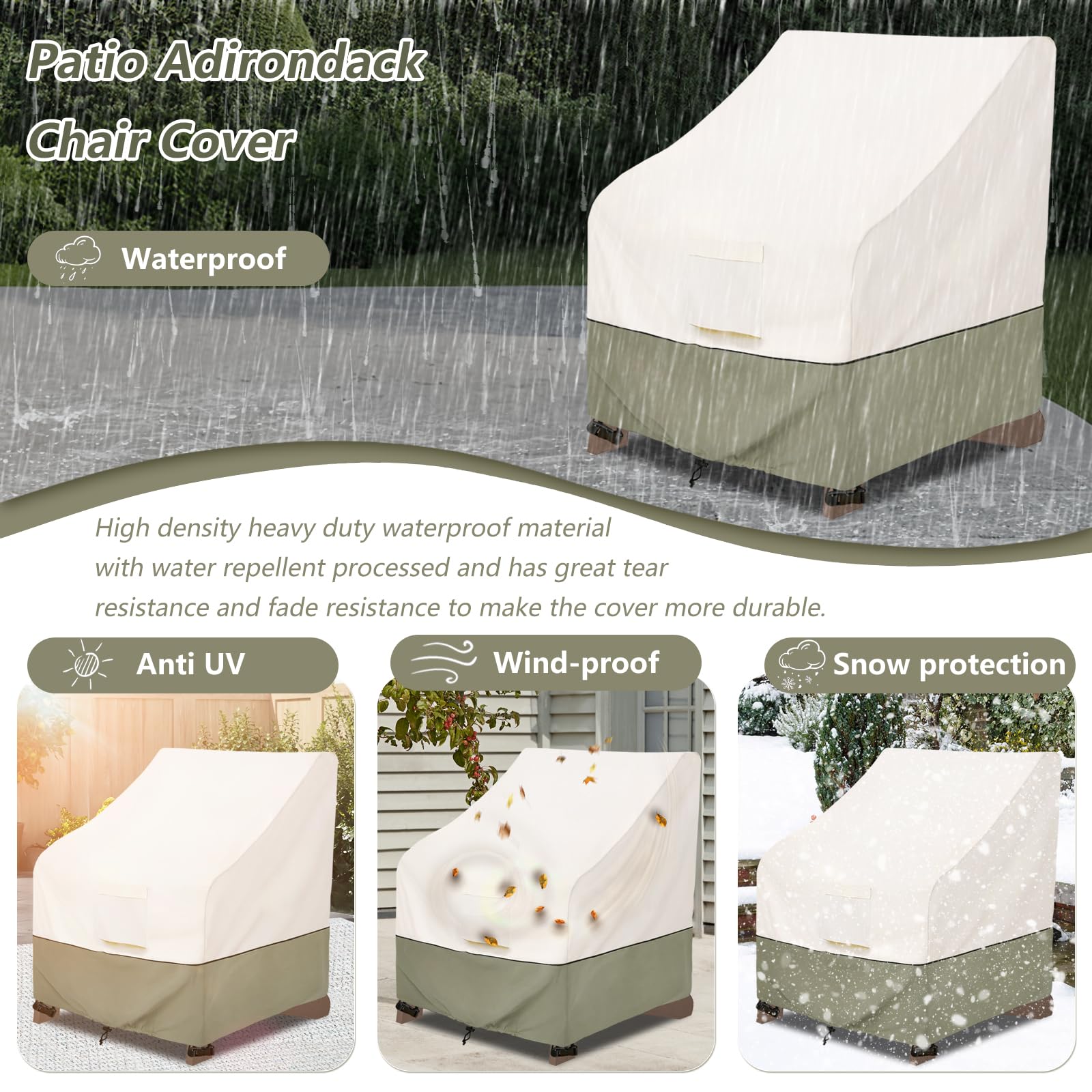Packaging of Bitubi Waterproof Adirondack Chair Covers