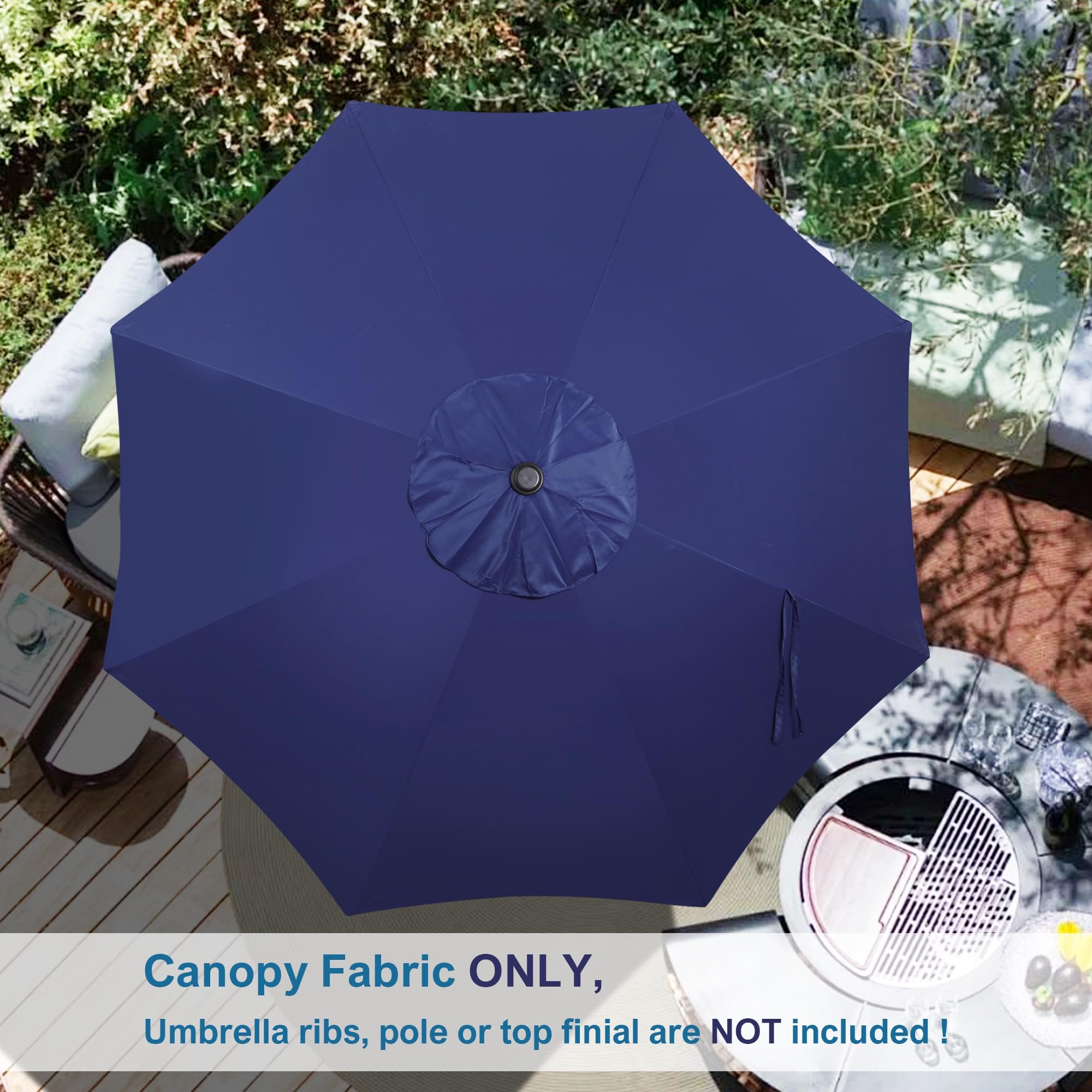 Packaging of Blissun 9ft patio umbrella replacement canopy