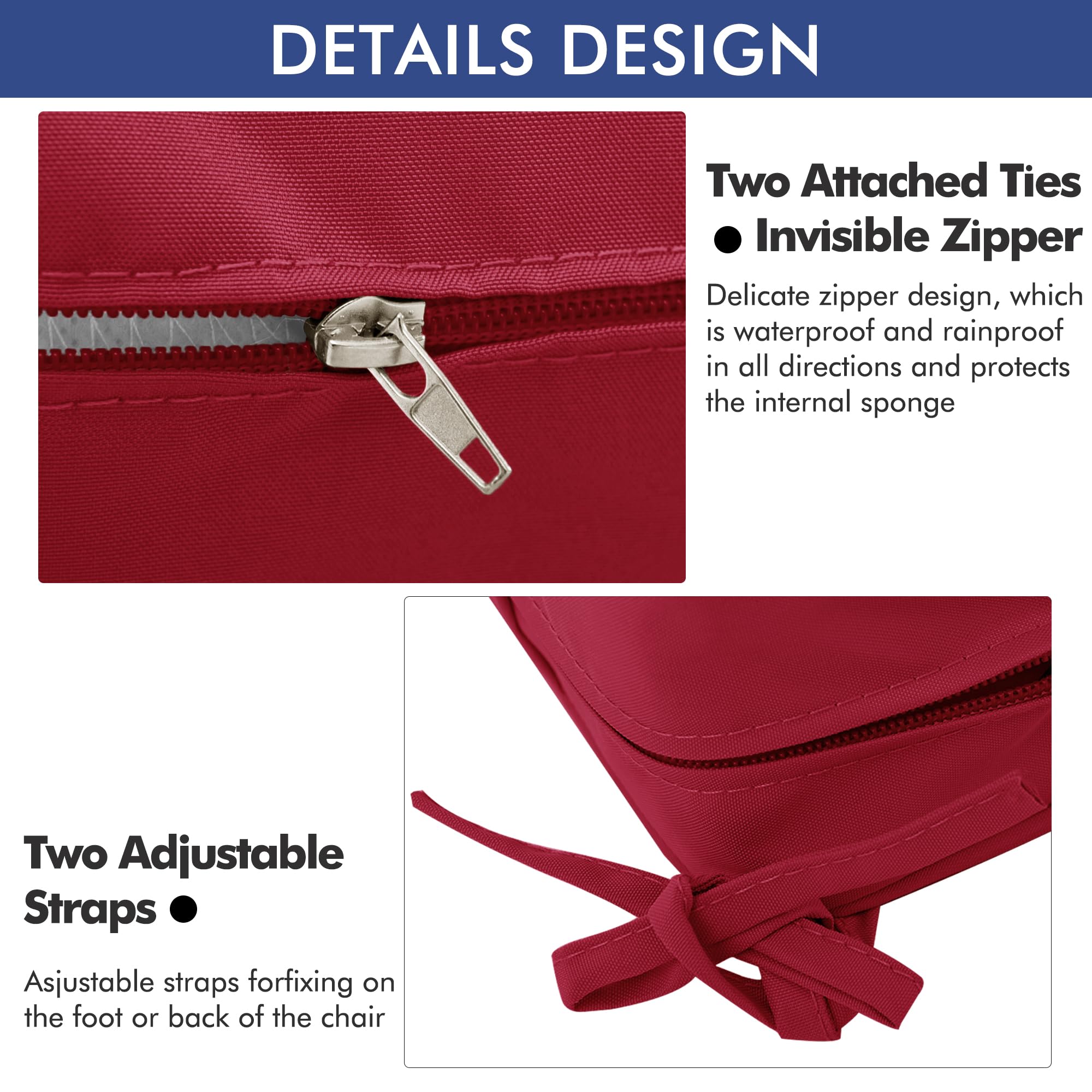 Packaging of Comcaver Outdoor Chair Cushions set of 2