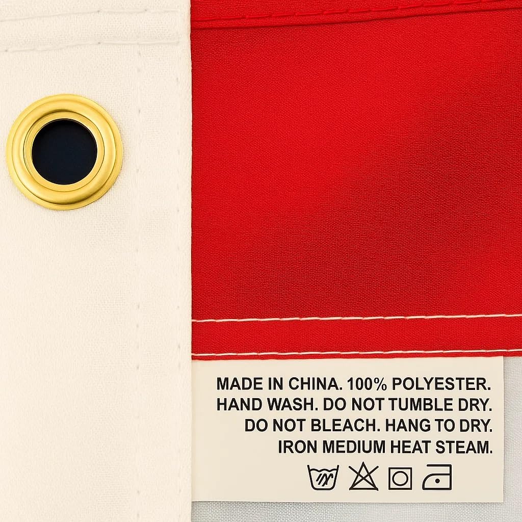 Packaging of COMFY LIME American Flag 4x6 FT with product details