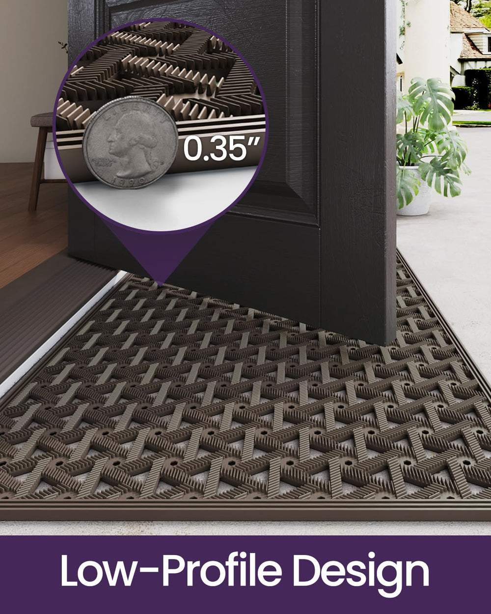 Packaging of DEXI Front Door Mat Brown 19x30