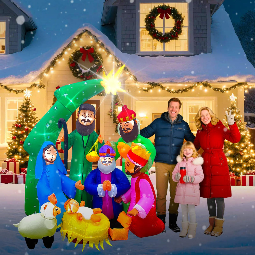 Packaging of EAONE 7FT Inflatable Nativity Scene