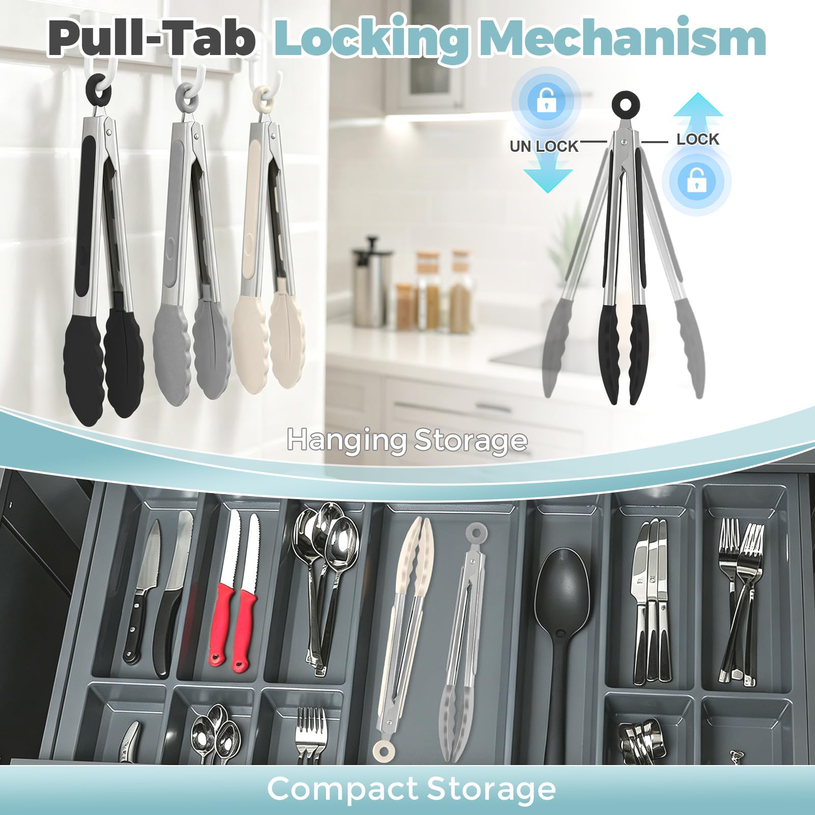 Packaging of EEKEDO mini silicone tongs set