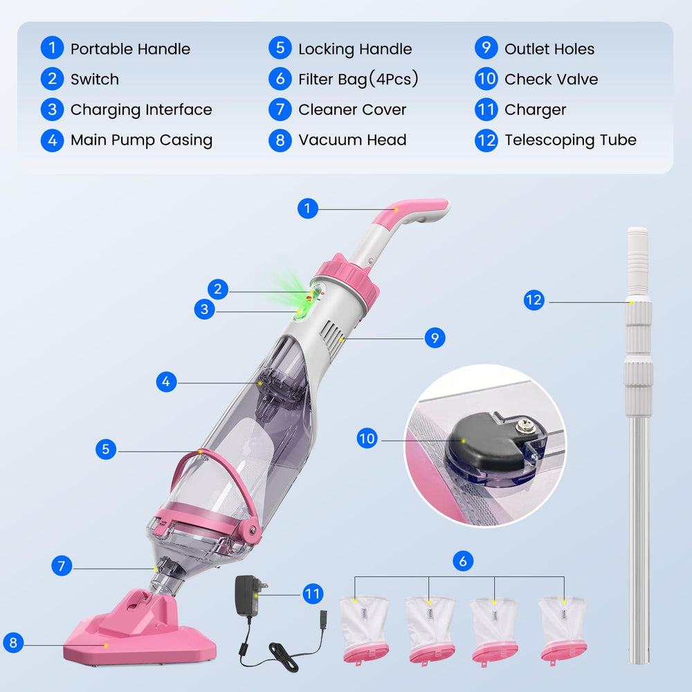 Packaging of Enhulk Handheld Pool Vacuum highlighting features