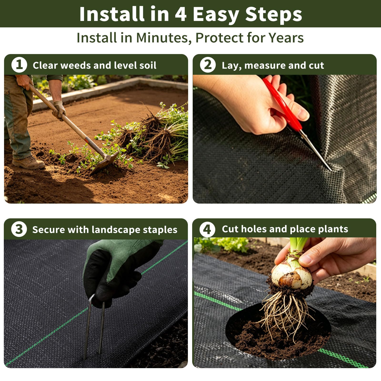 Packaging of EXTRAEASY weed barrier fabric