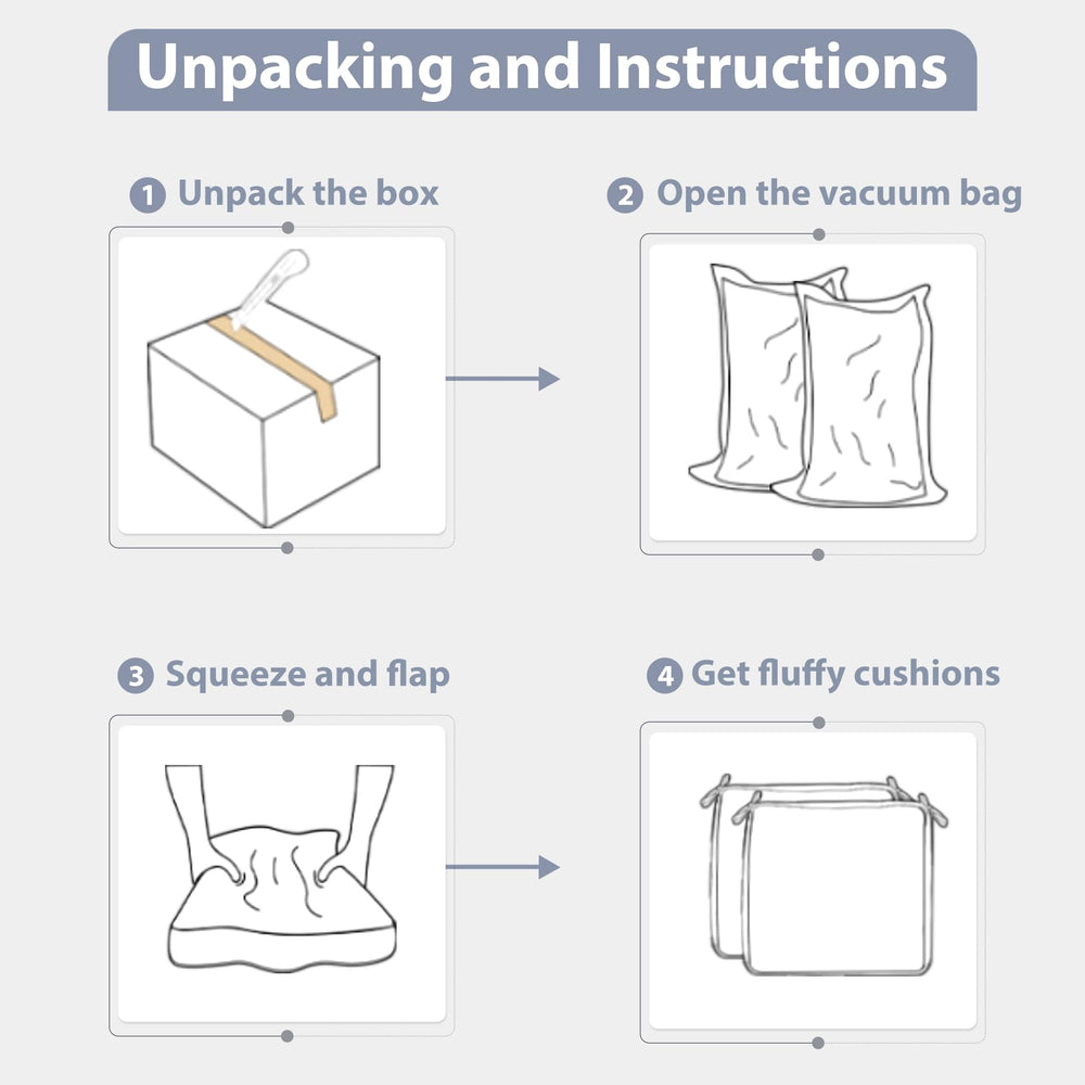 Packaging of Favofamilie outdoor chair cushions
