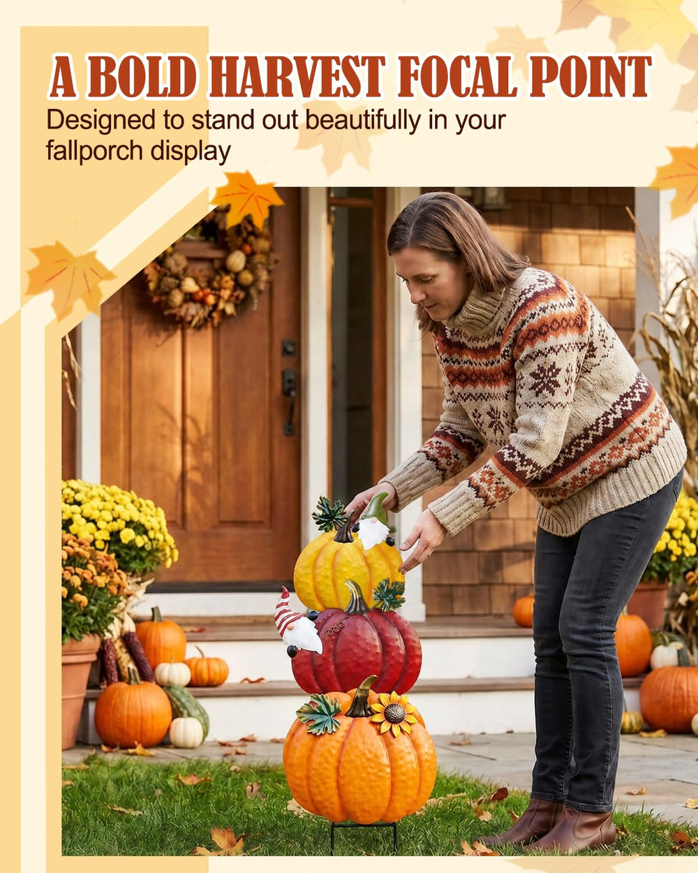 Packaging of Fernaltona Outdoor Fall Pumpkin Decorations