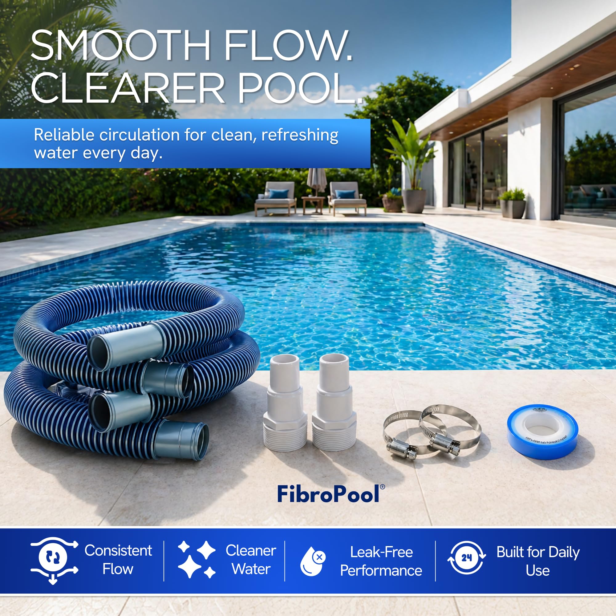 Packaging of FibroPool Filter Hose Kit 1.5 in x 3 ft