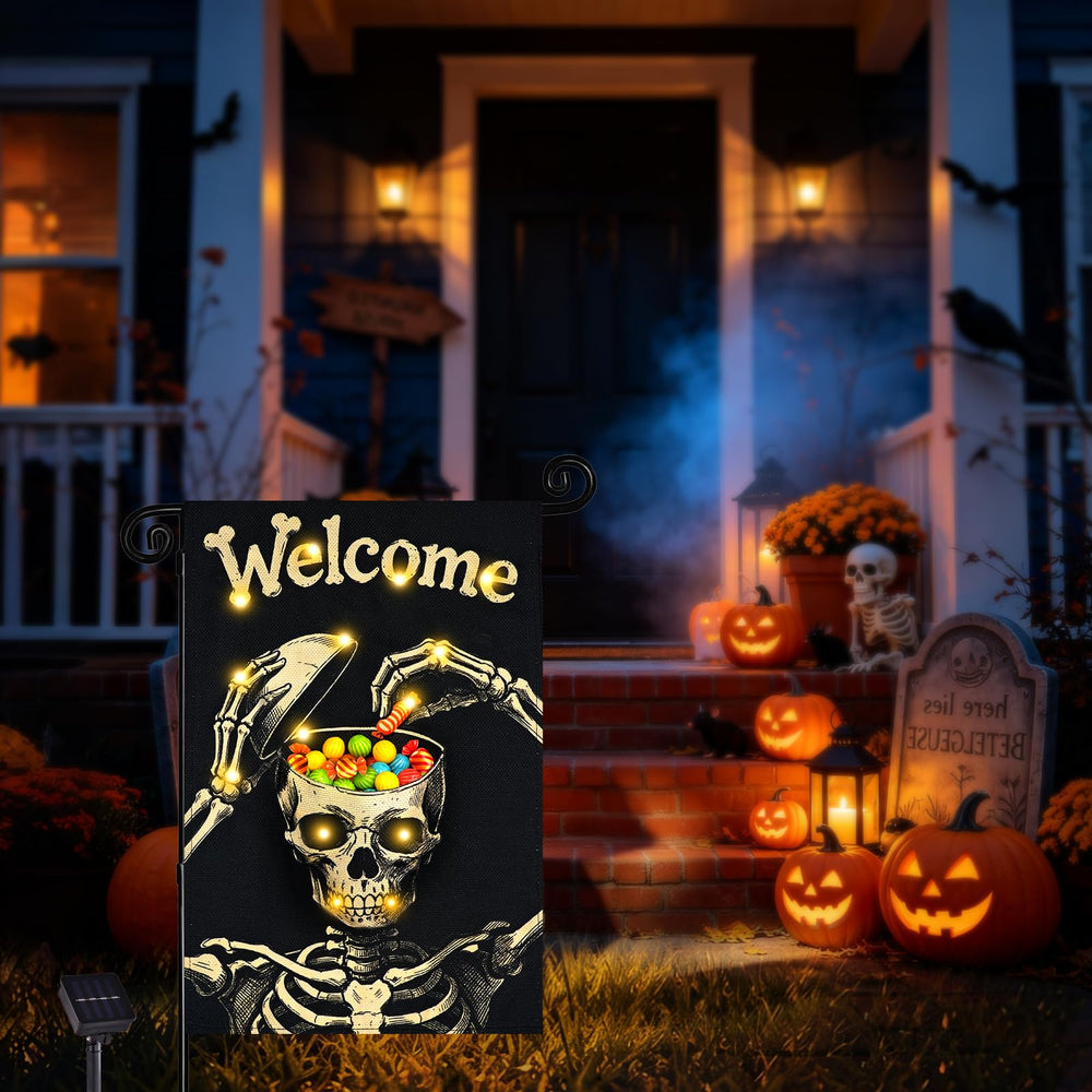 Packaging of FLAGMESAGE Halloween Lighted Garden Flag