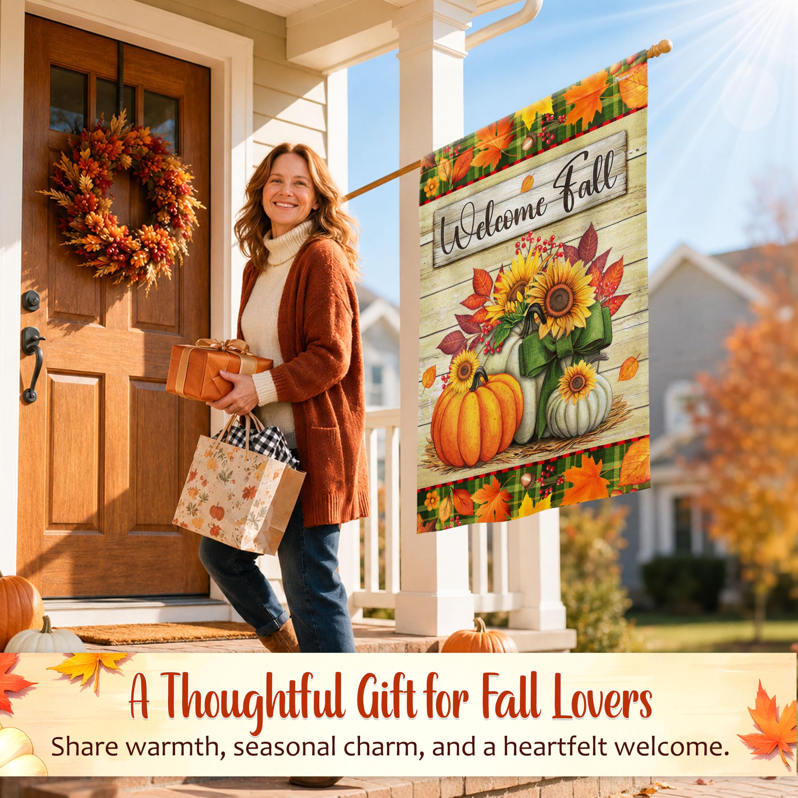 Packaging of FLAGWIX Fall Pumpkin Garden Flag