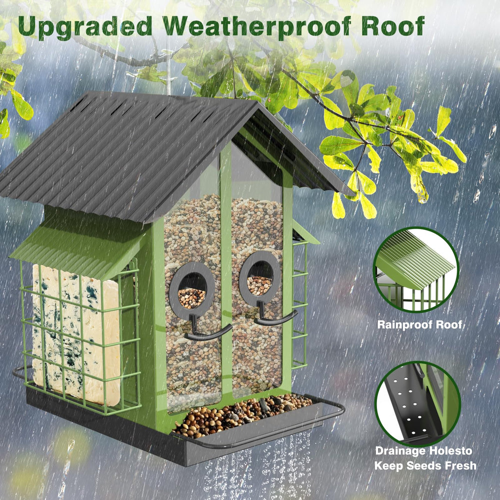Packaging of FlowaFoli Bird Feeder with included accessories