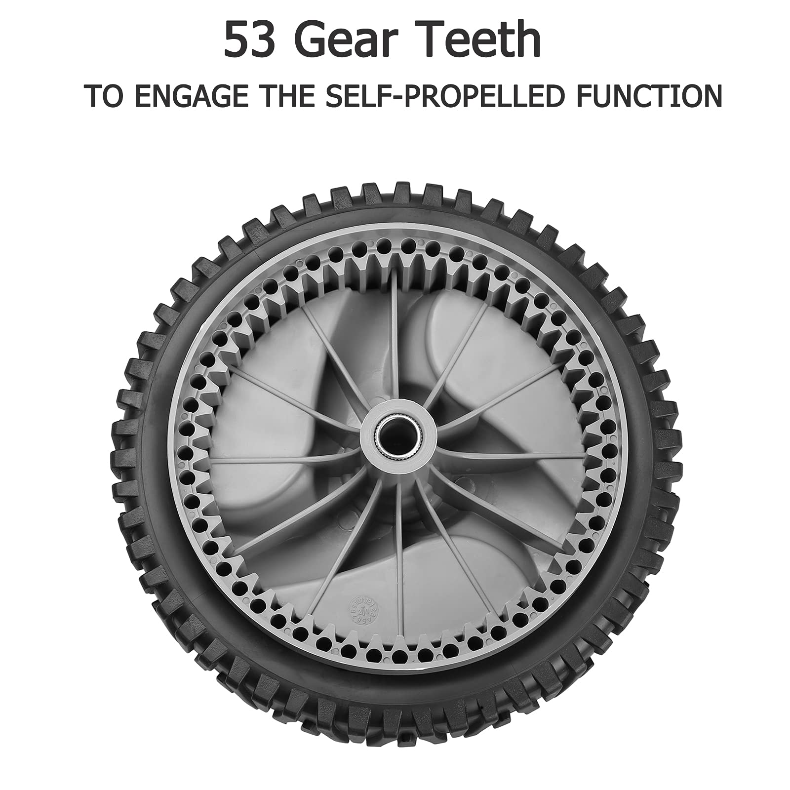 Packaging of Fourtry 8-inch gray wheels for Craftsman mower