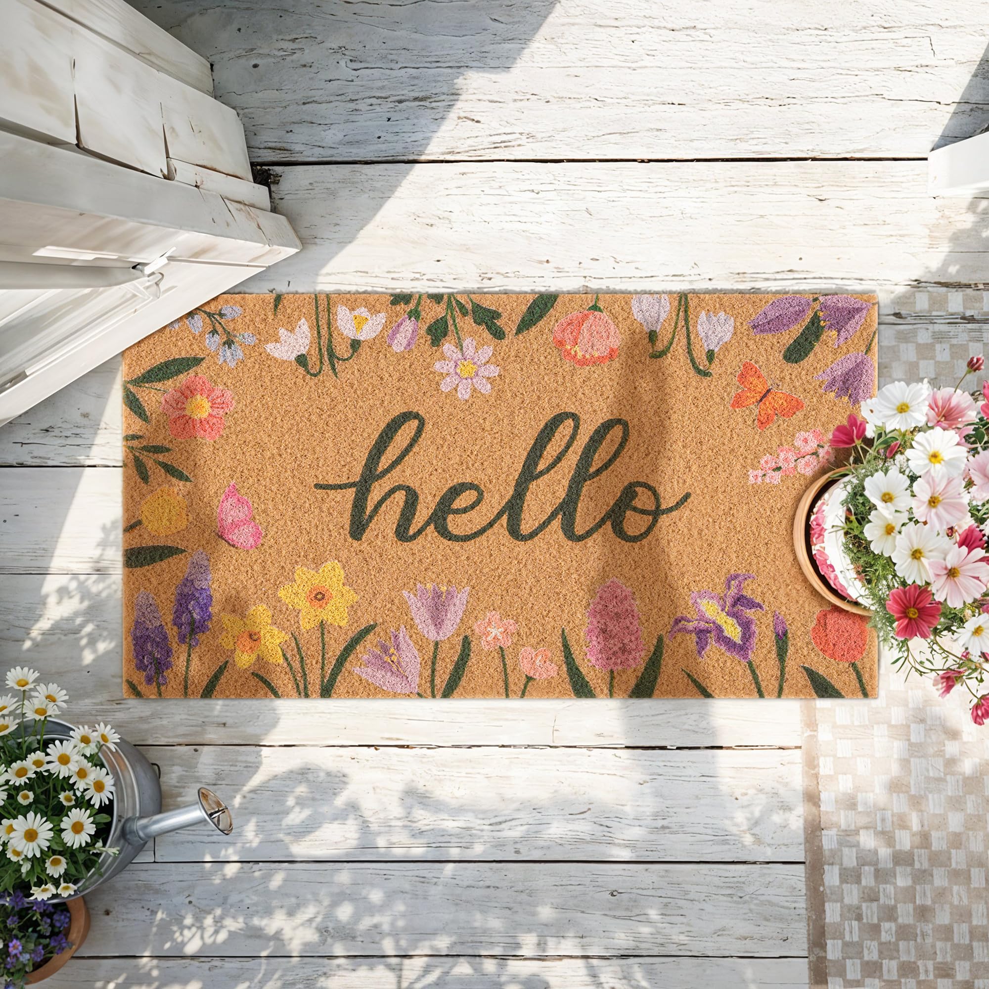 Packaging of Fttoyoly Colorful Wildflowers Welcome Mat