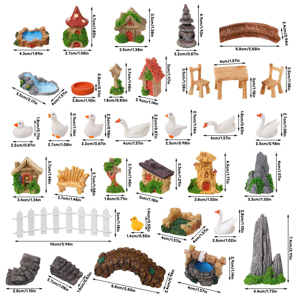 Packaging of GGSTDDUP 35-piece fairy garden accessories set