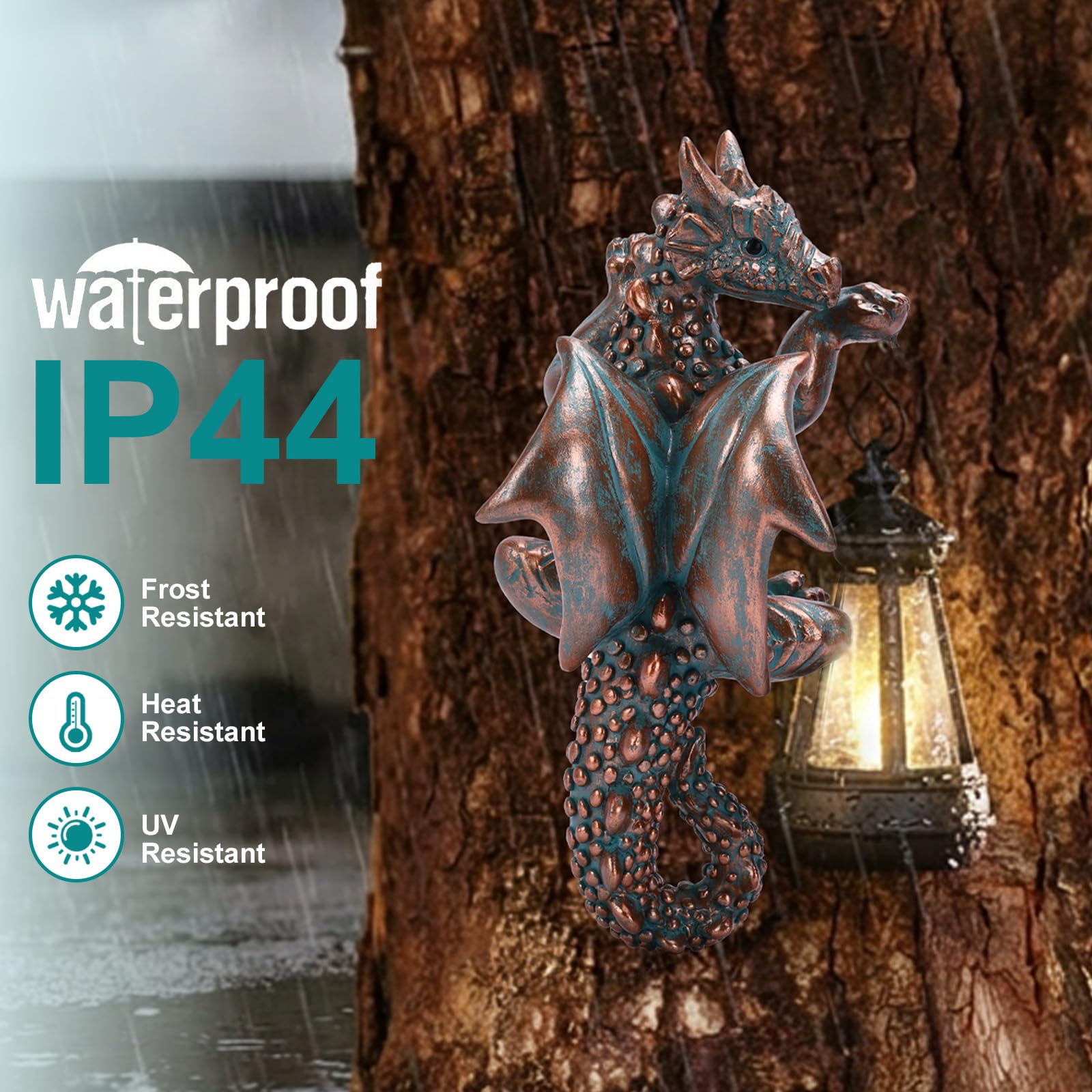 Packaging of Goodeco Dragon Tree Hugger Solar Lantern Garden Statue