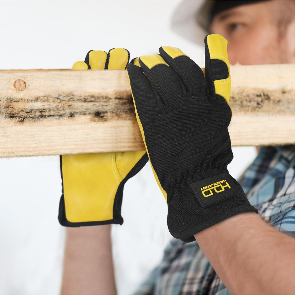 Packaging of HANDLANDY Gardening Gloves showing product details