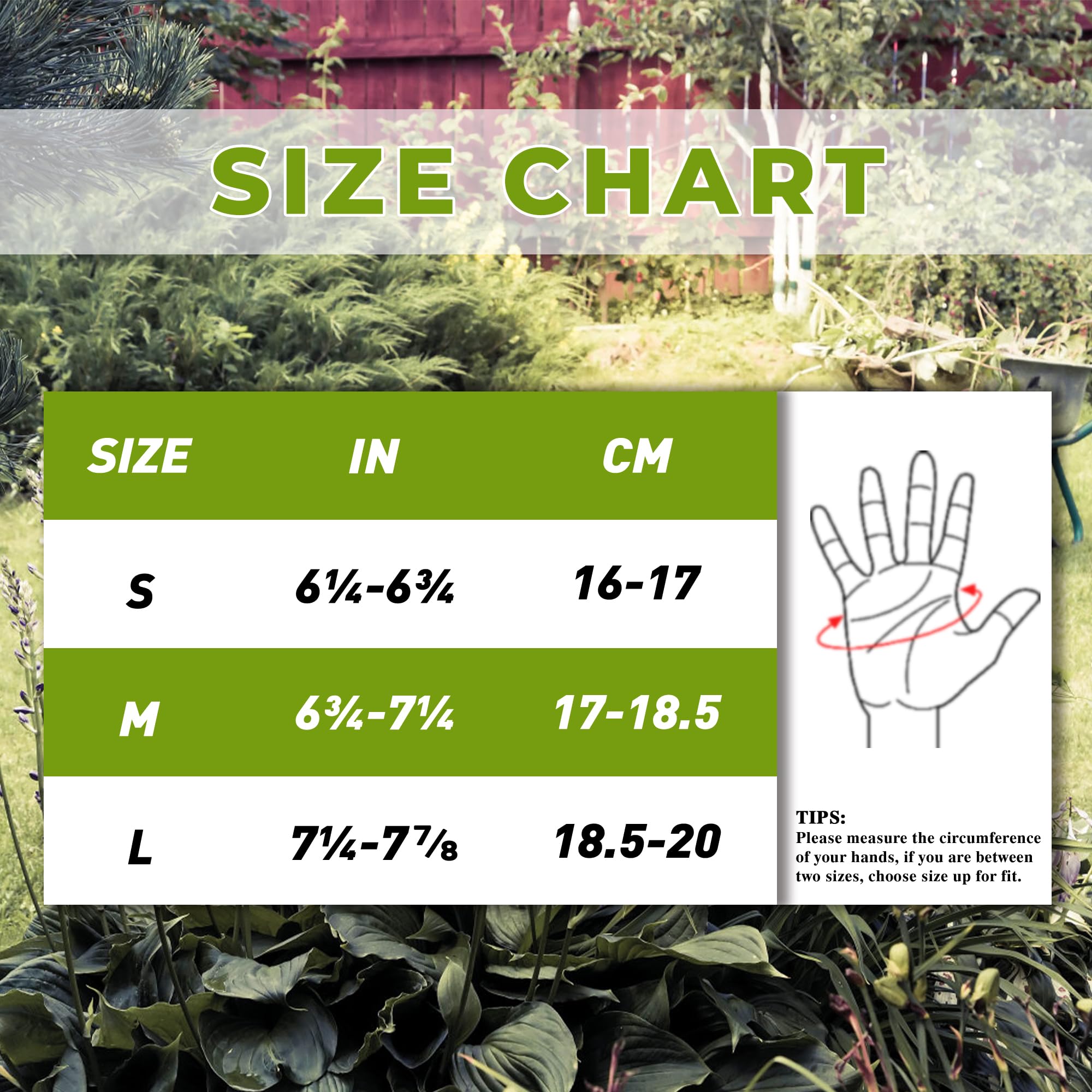 Packaging of HANDLANDY gardening gloves with product details