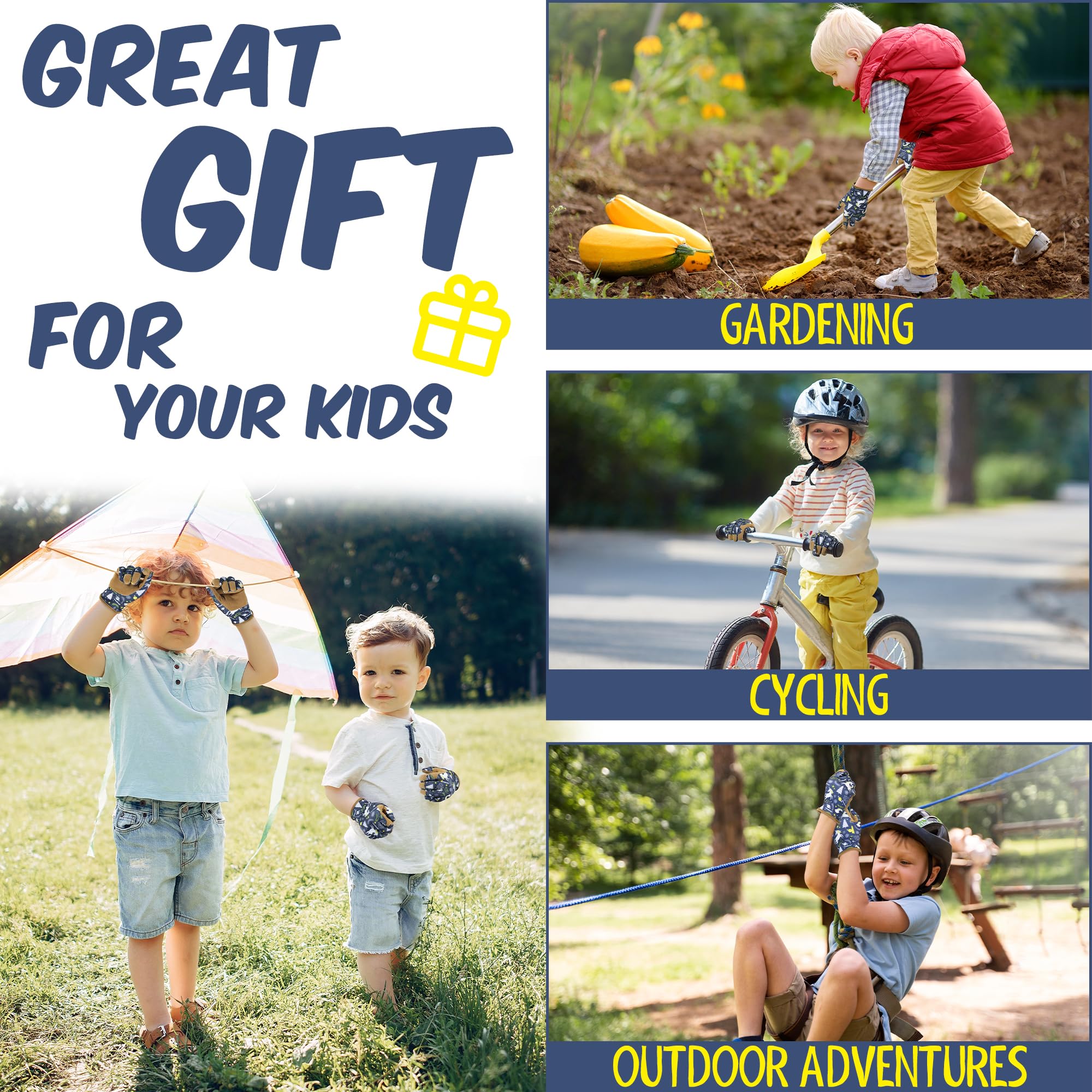 Packaging of HANDLANDY Kids Leather Gardening Gloves
