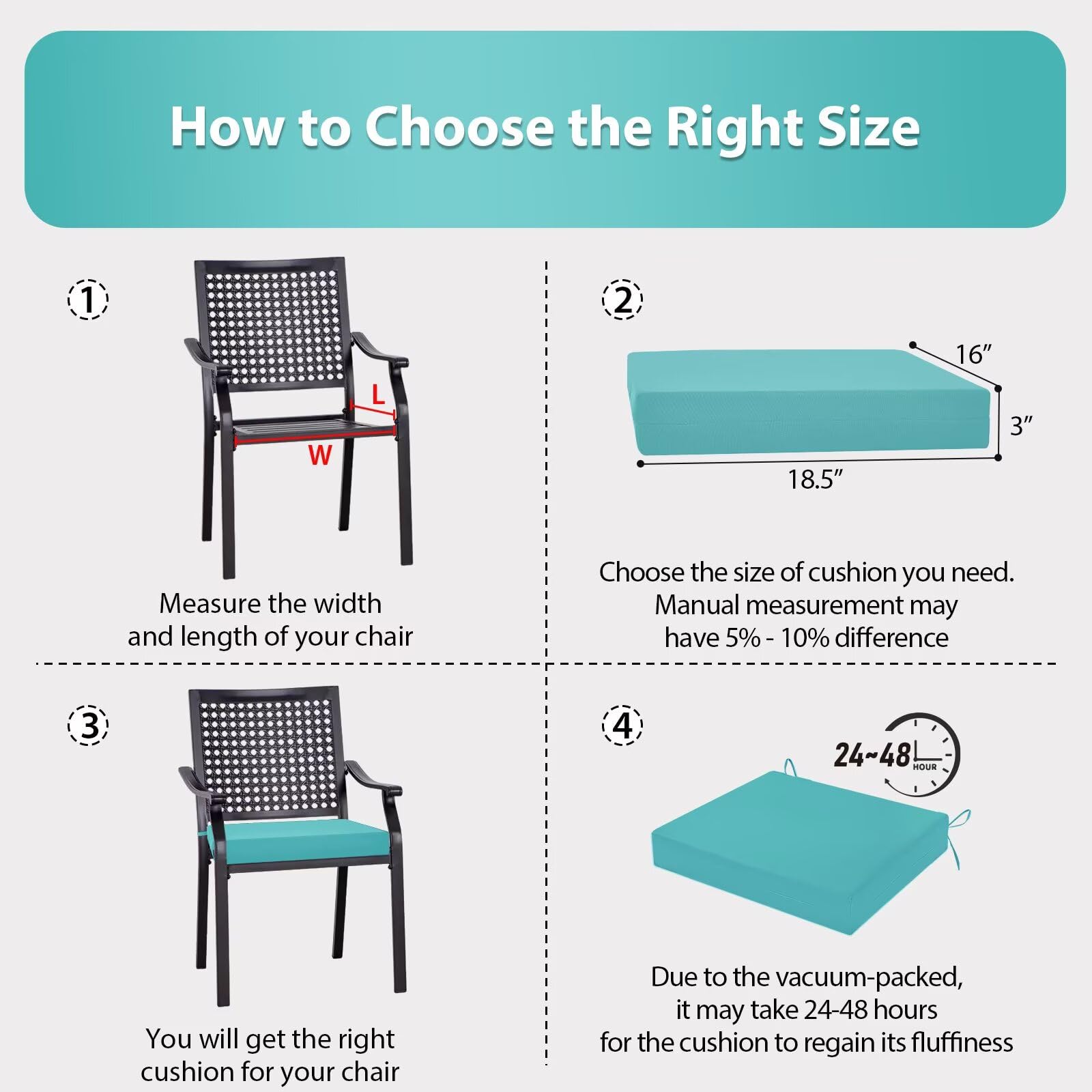 Packaging of HOMELYSIAN Outdoor Chair Cushion Set before unpacking