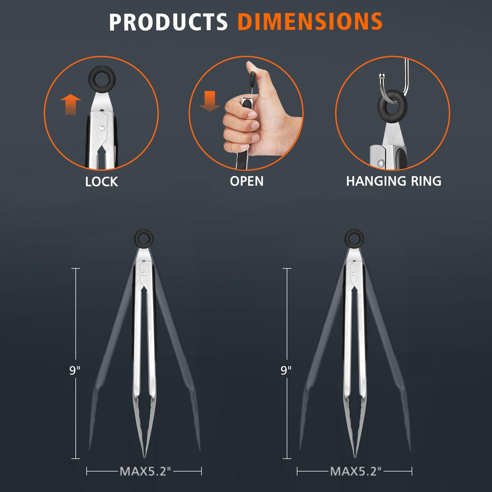 Packaging of HOTEC tongs set with product details