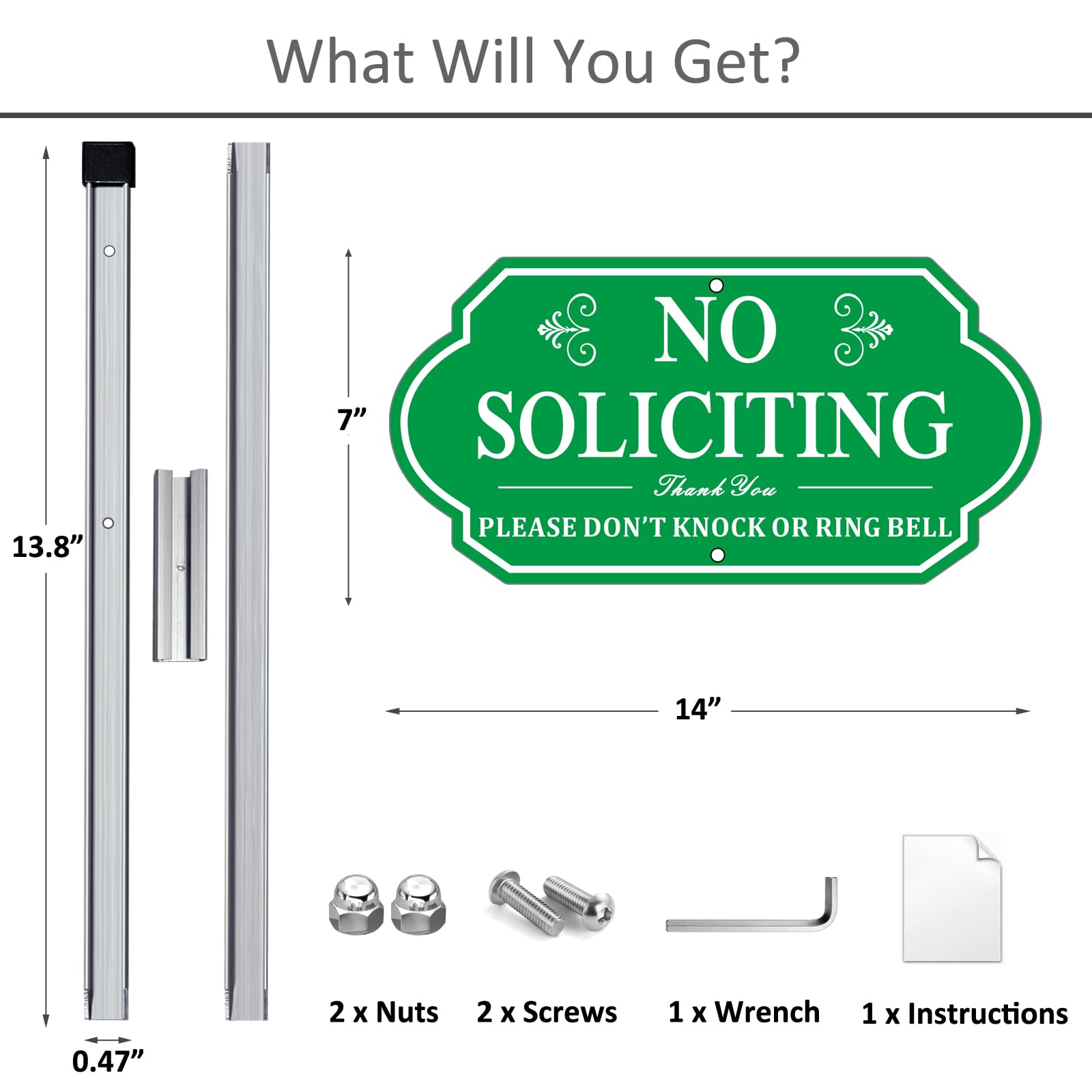 Packaging of i-CowFun No Soliciting Sign showing contents