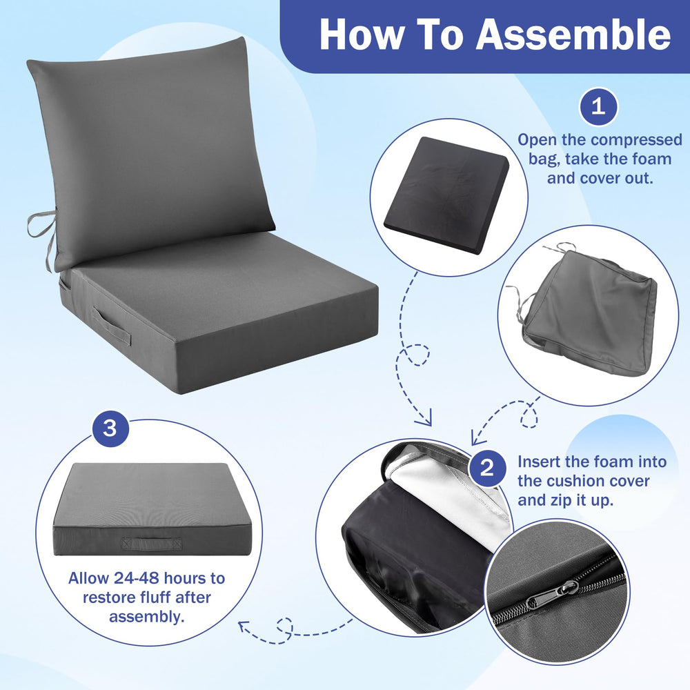 Packaging of IASEAHK Outdoor Seat Cushion Set