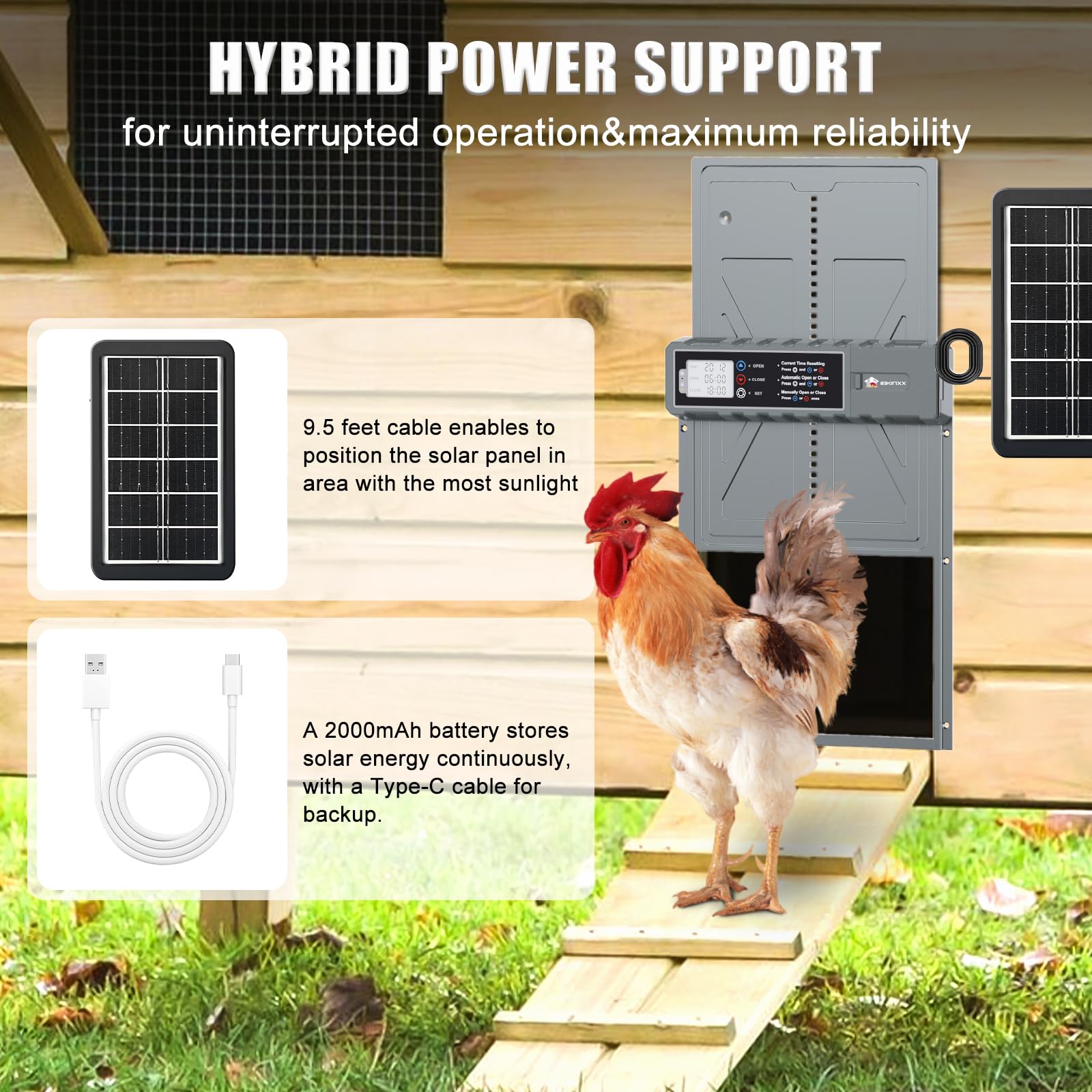 Packaging of IBKINXX Automatic Chicken Coop Door