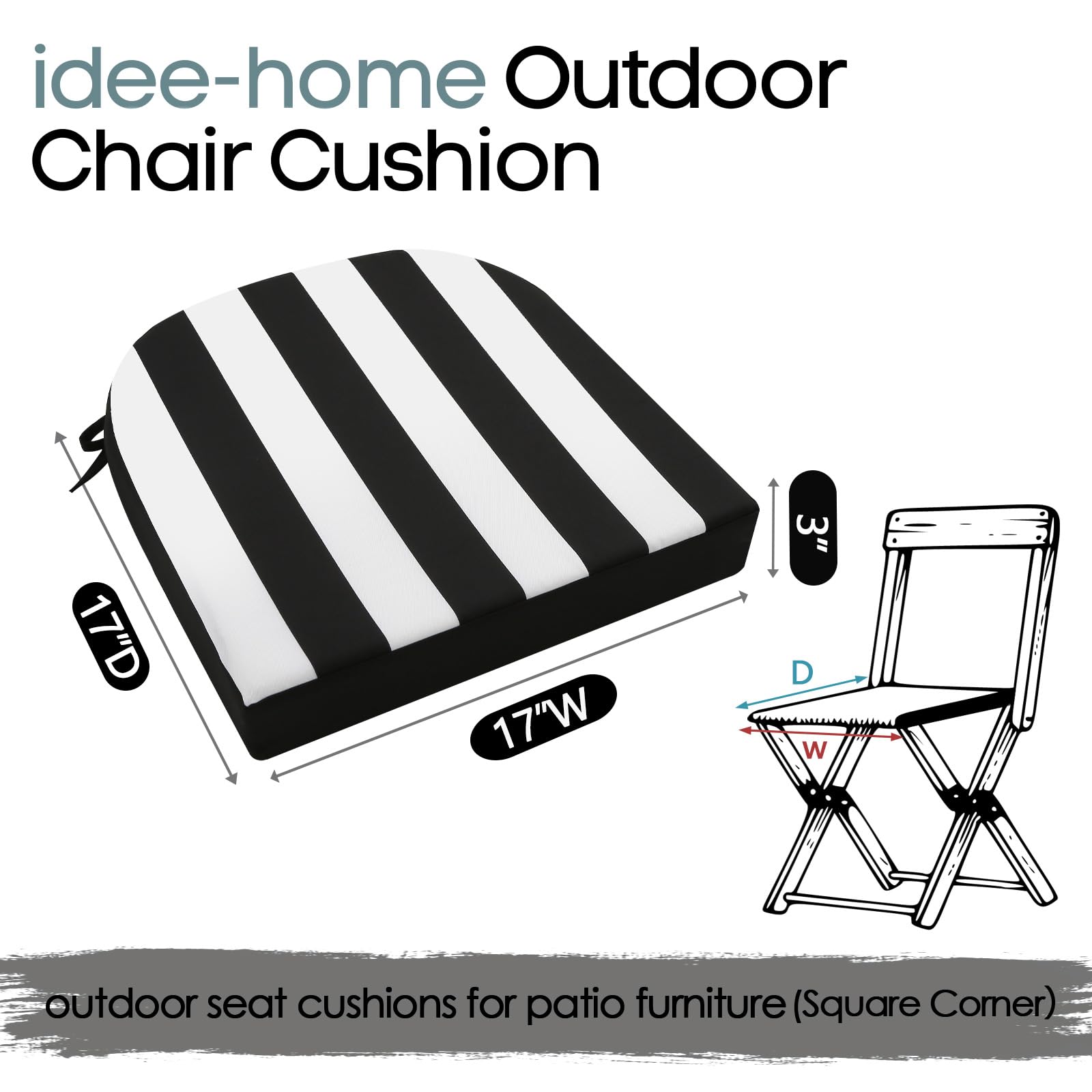 Packaging of idee-home Outdoor Chair Cushions Set of 4