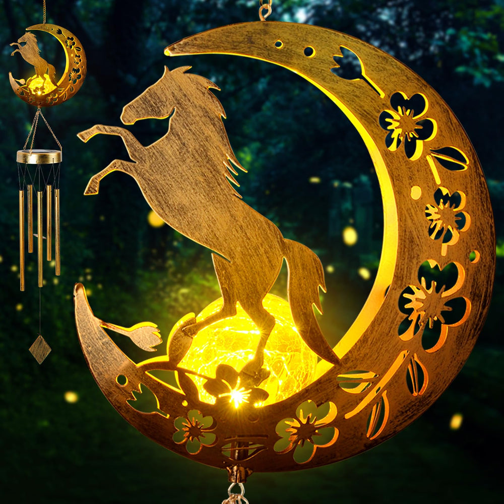 Packaging of JOBOSI Moon Horse Wind Chime showing product information