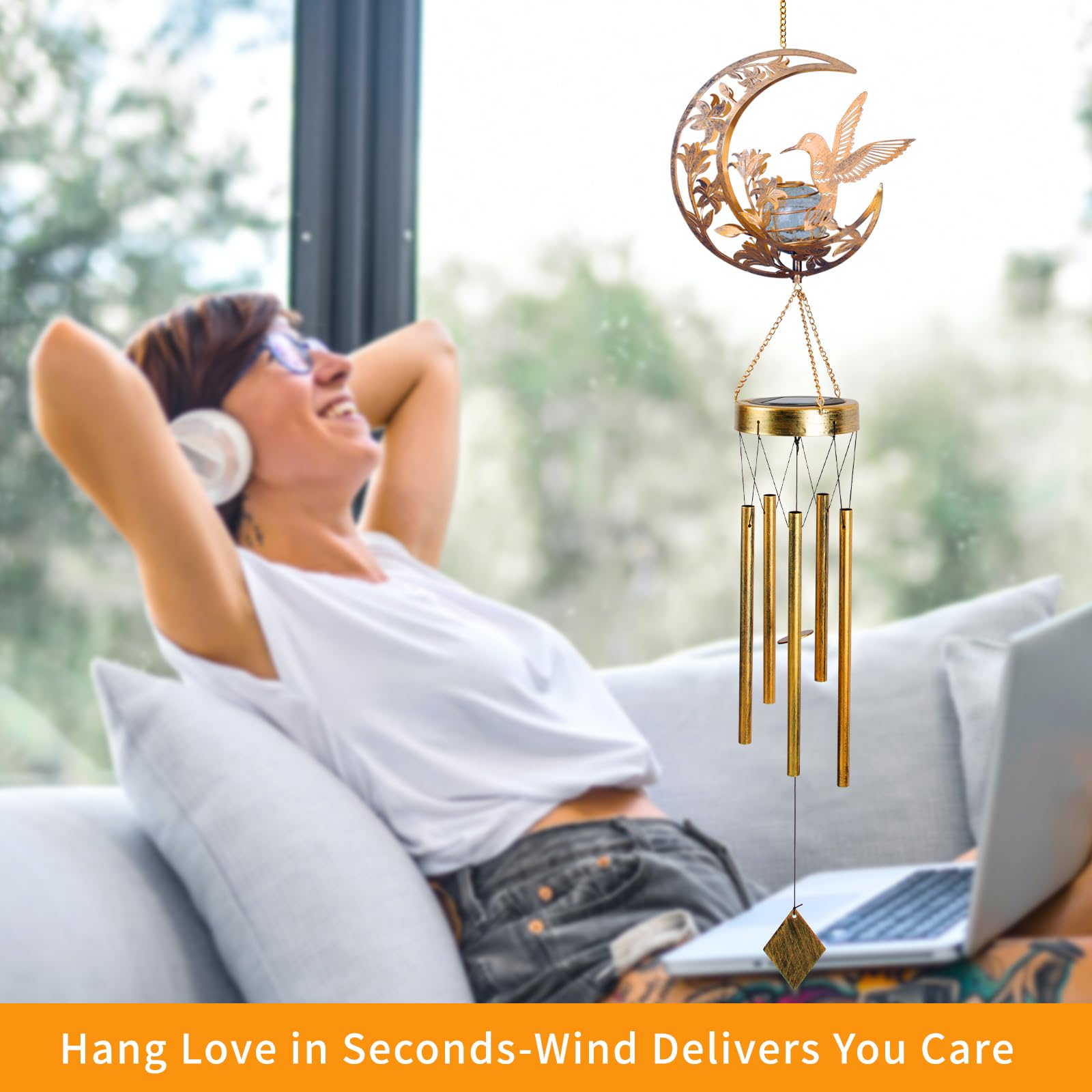 Packaging of JOBOSI Solar Hummingbird Wind Chime