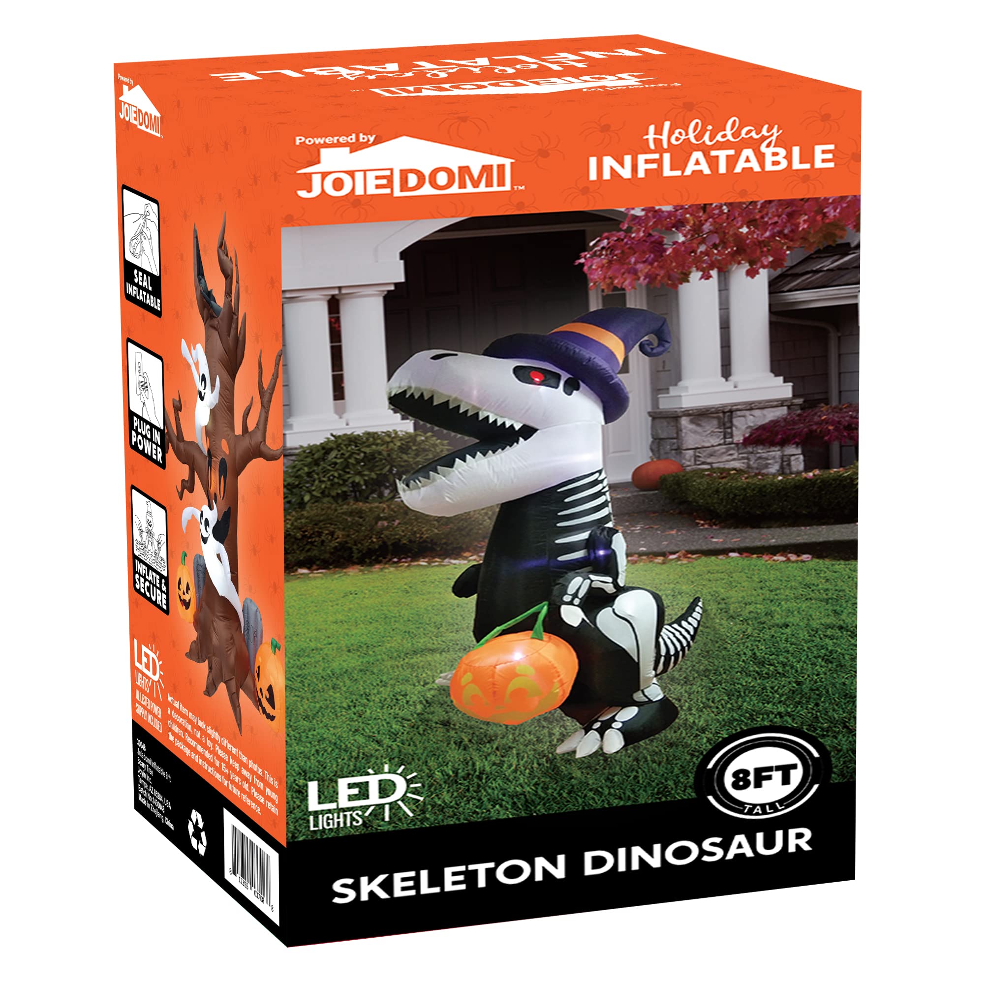 Packaging of Joiedomi inflatable skeleton dinosaur decoration