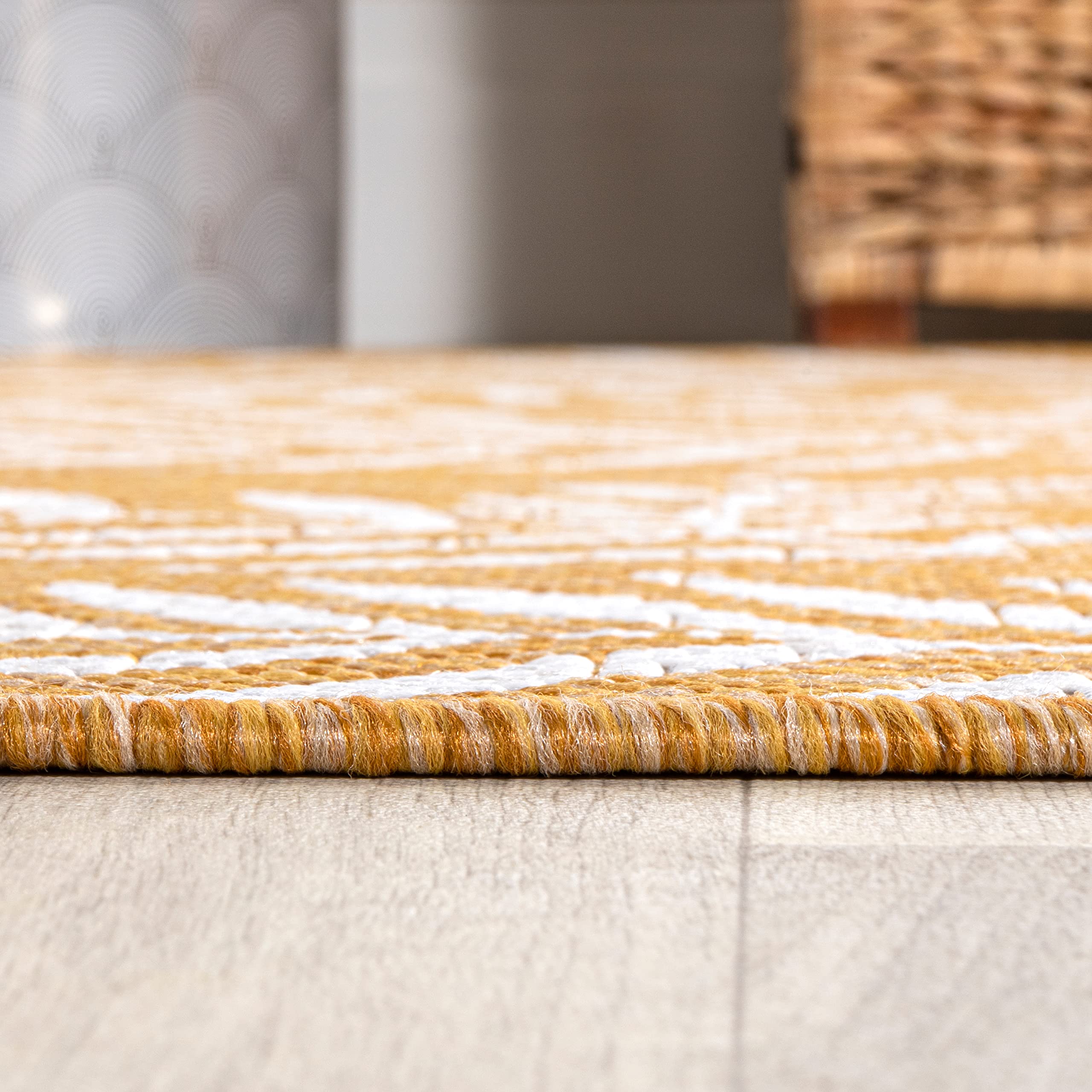 Packaging of JONATHAN Y Palm Frond Indoor Outdoor Runner Rug
