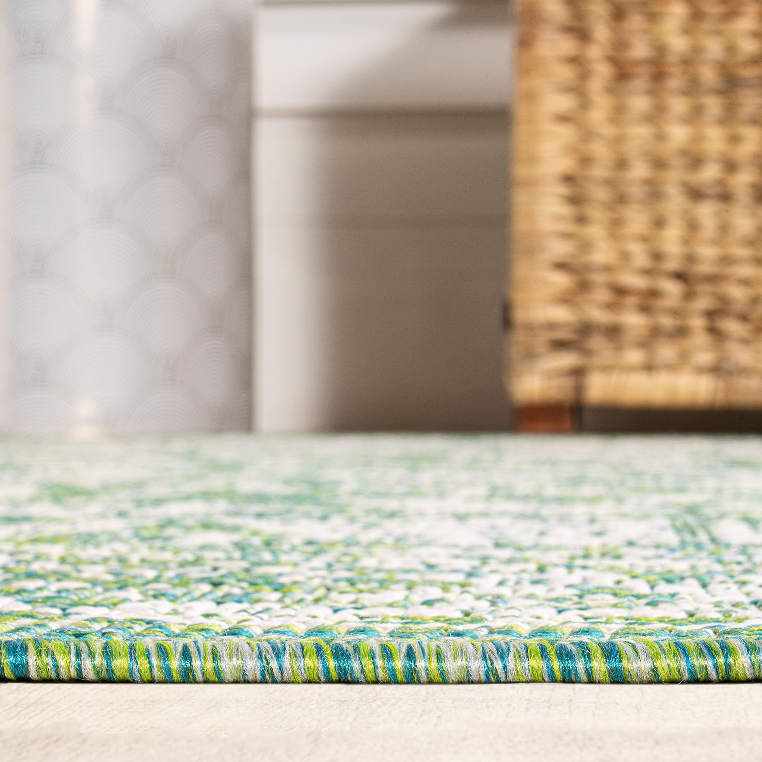 Packaging of JONATHAN Y Weave Floral Indoor Outdoor Runner Rug