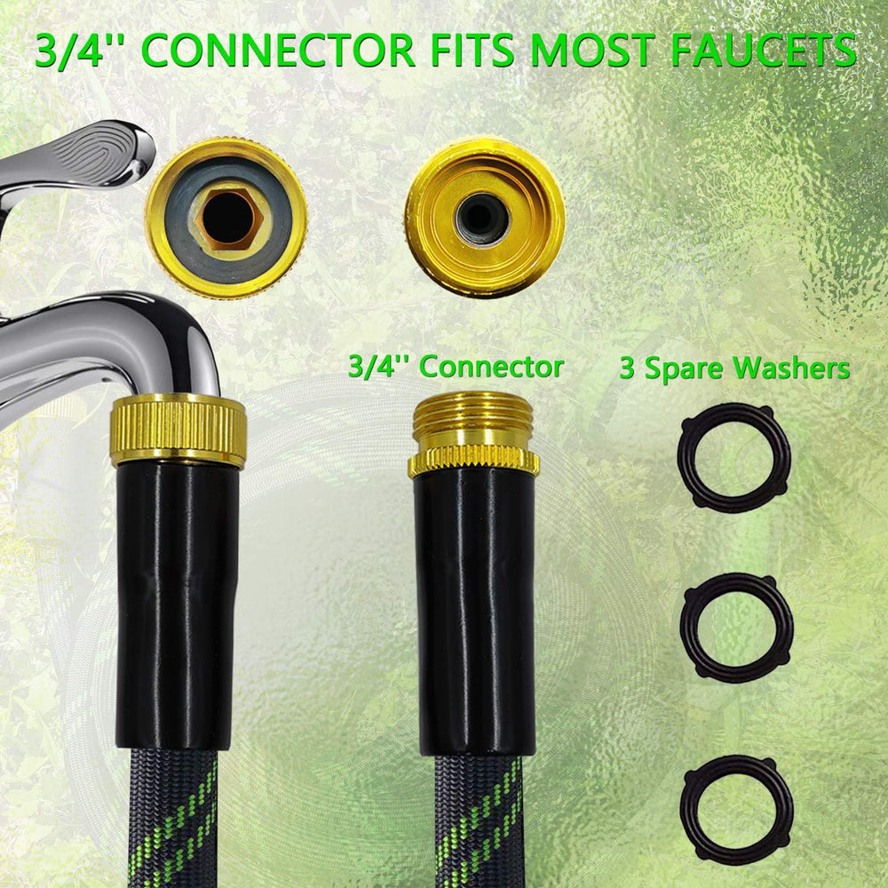 Packaging of Junredy 25FT garden hose with all features listed