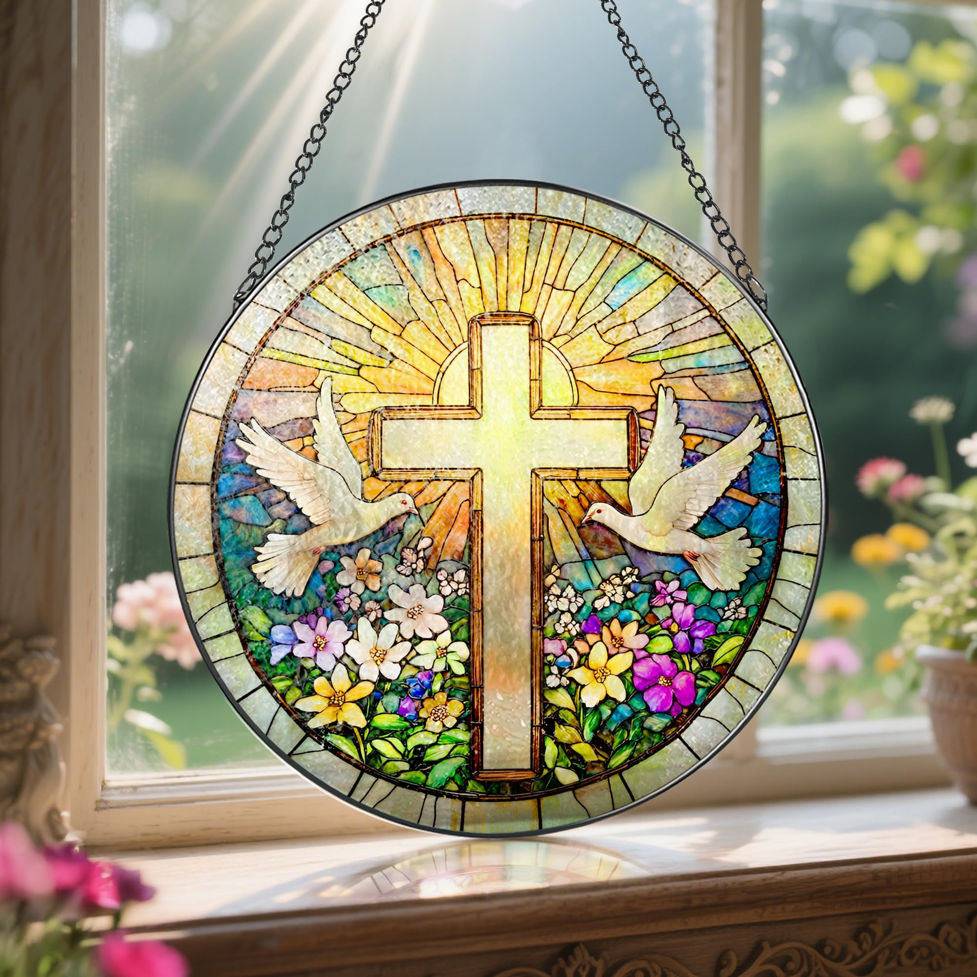 Packaging of LAOWEIKI stained glass suncatcher with foam protection