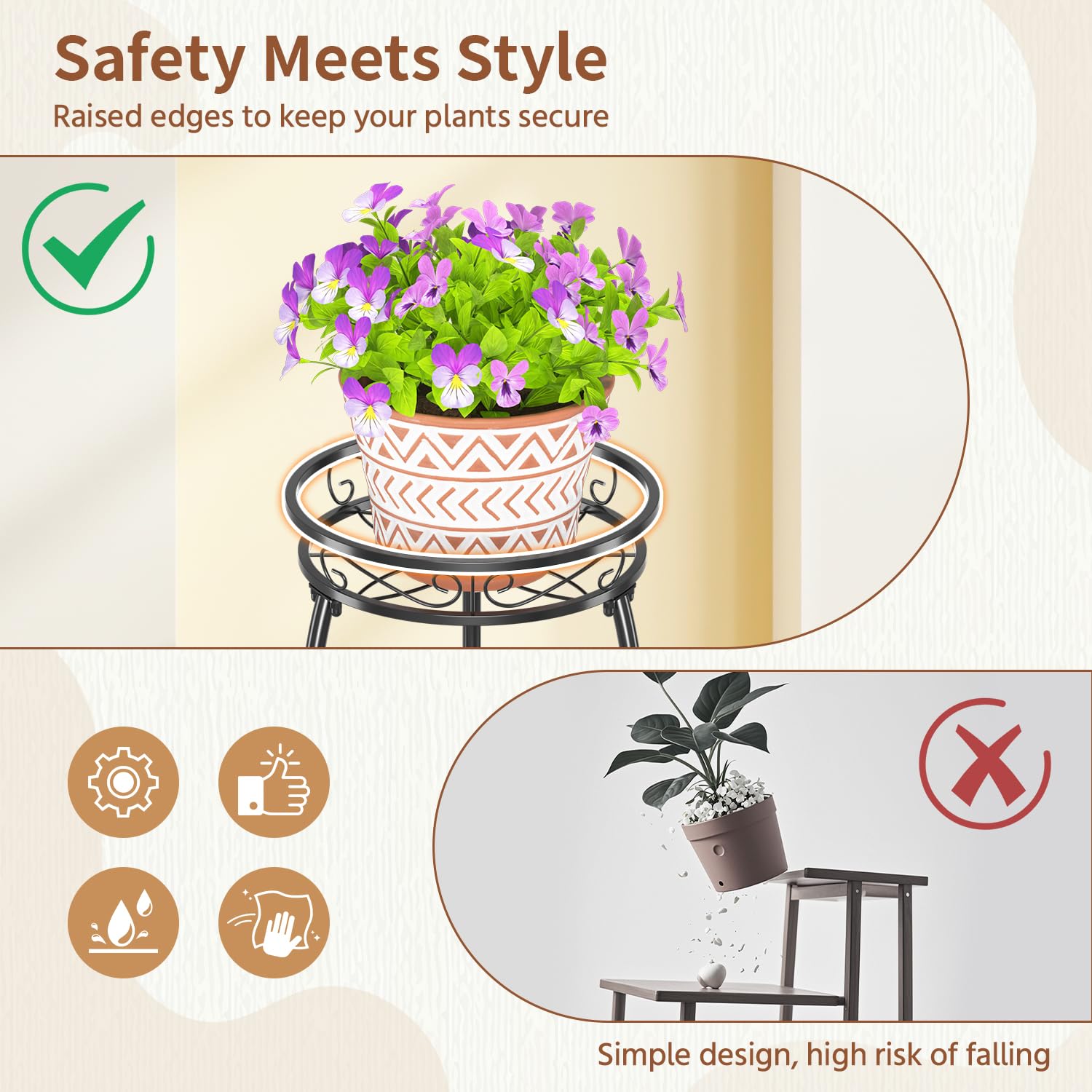 Packaging of LASZOLA 3-Tier Metal Corner Plant Stand