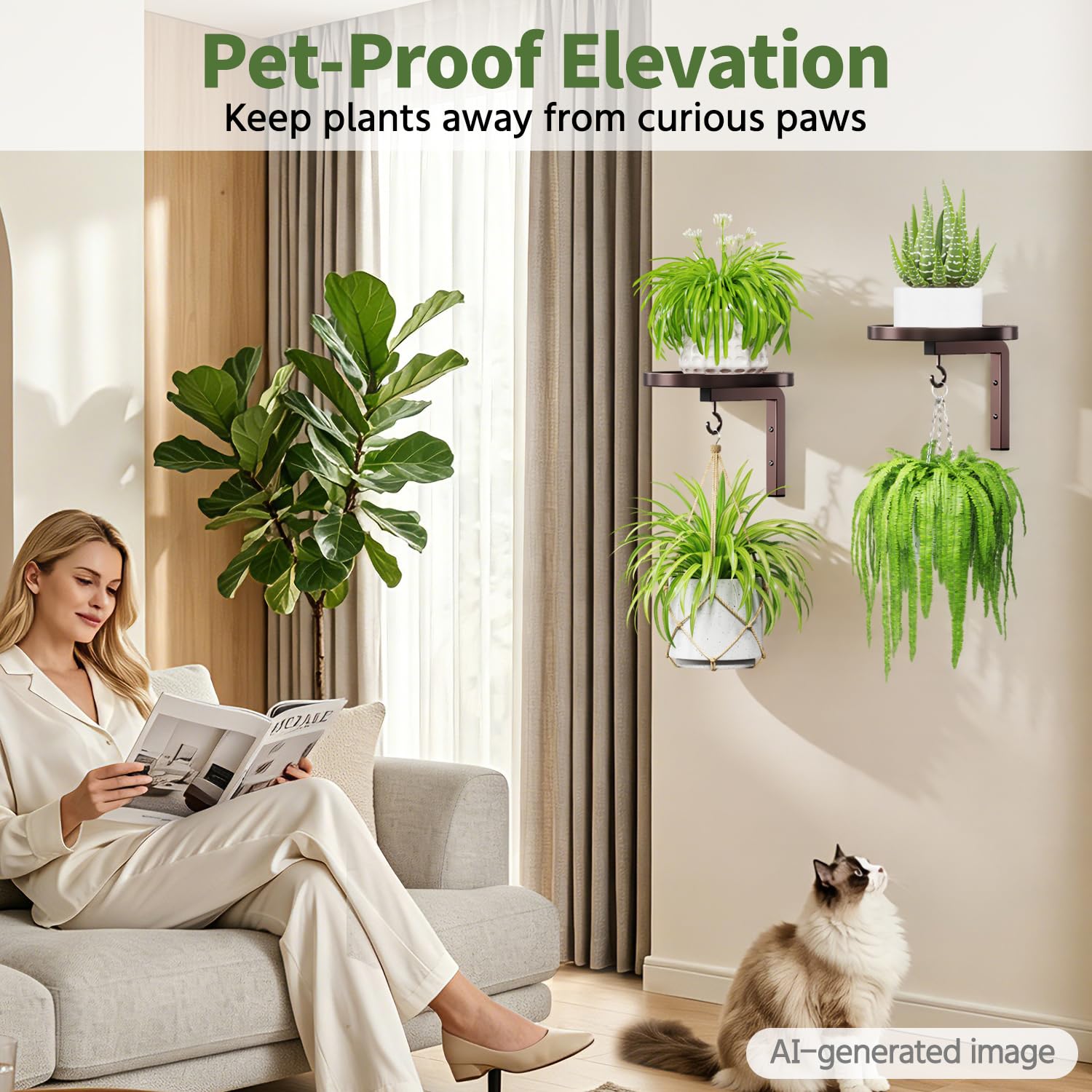 Packaging of LASZOLA plant hanger holder with included assembly instructions
