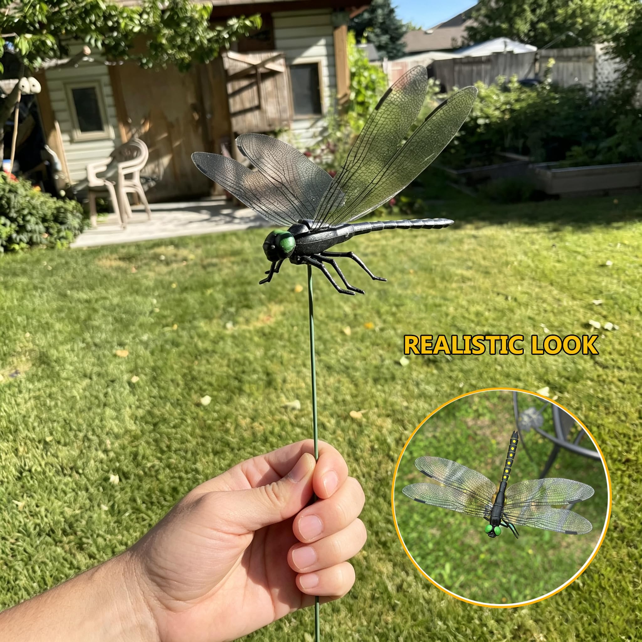 Packaging of Lidengle 10 Pcs Dragonfly Clips for garden use