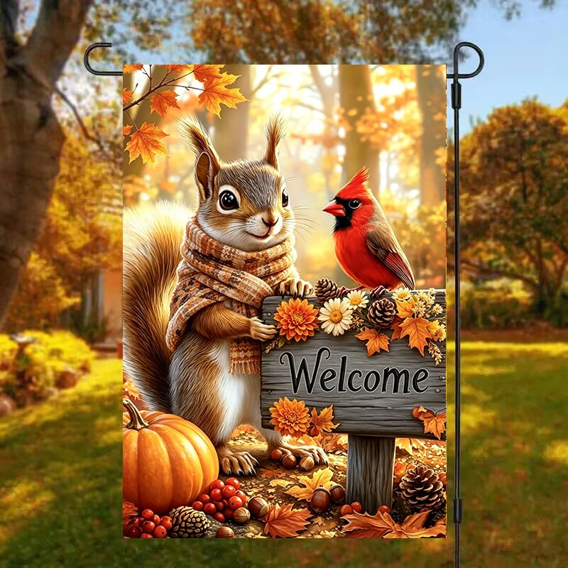 Packaging of LienzoFest Fall Garden Flag 12x18 showing product details