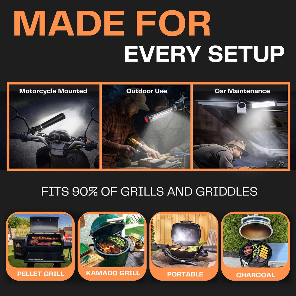 Packaging of LIGHTACCENTS LED BBQ Grill Light with user manual