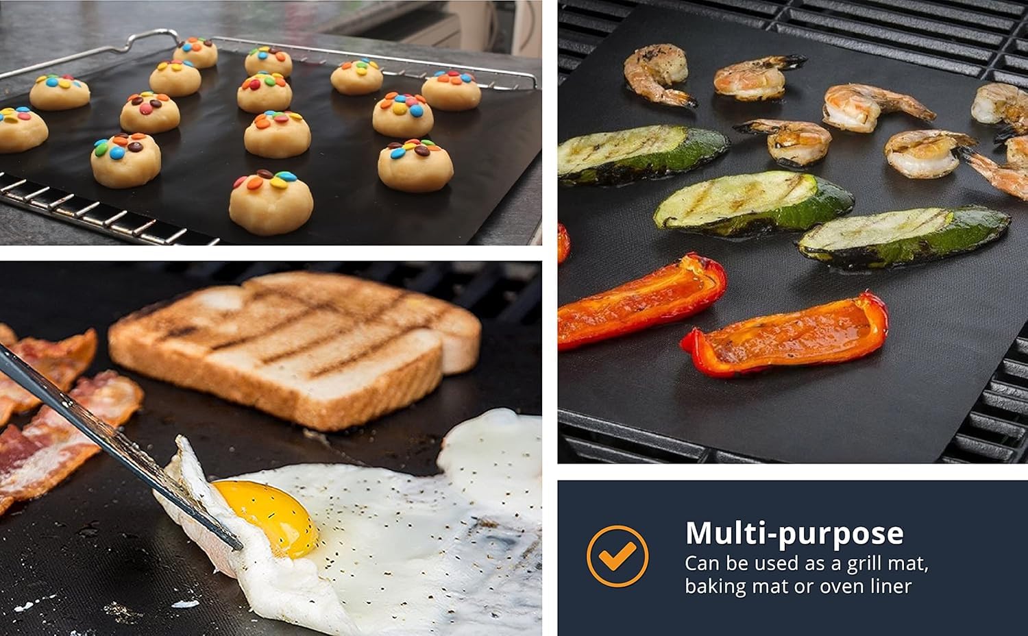 Packaging of Linda's Essentials BBQ Grill Mats, showing product details