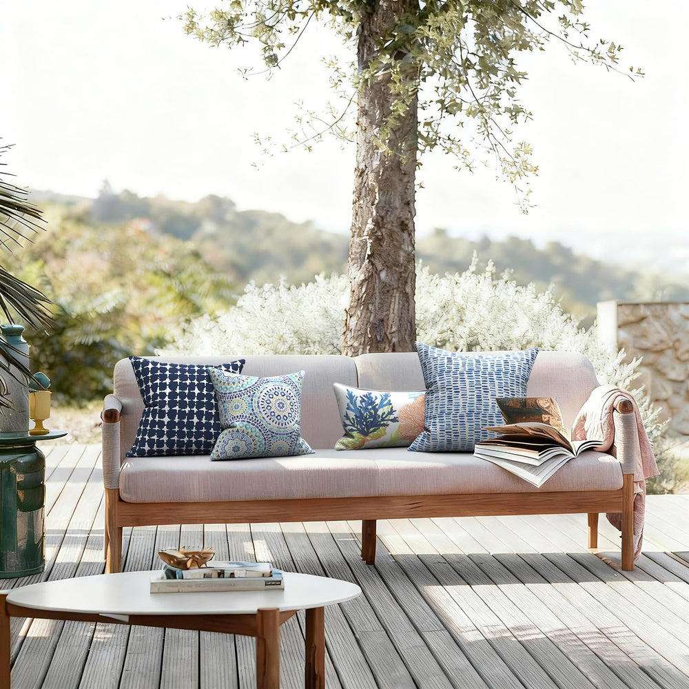 Packaging of LVTXIII Outdoor Pillow Covers 20x20 inch Tropical Leaf Green