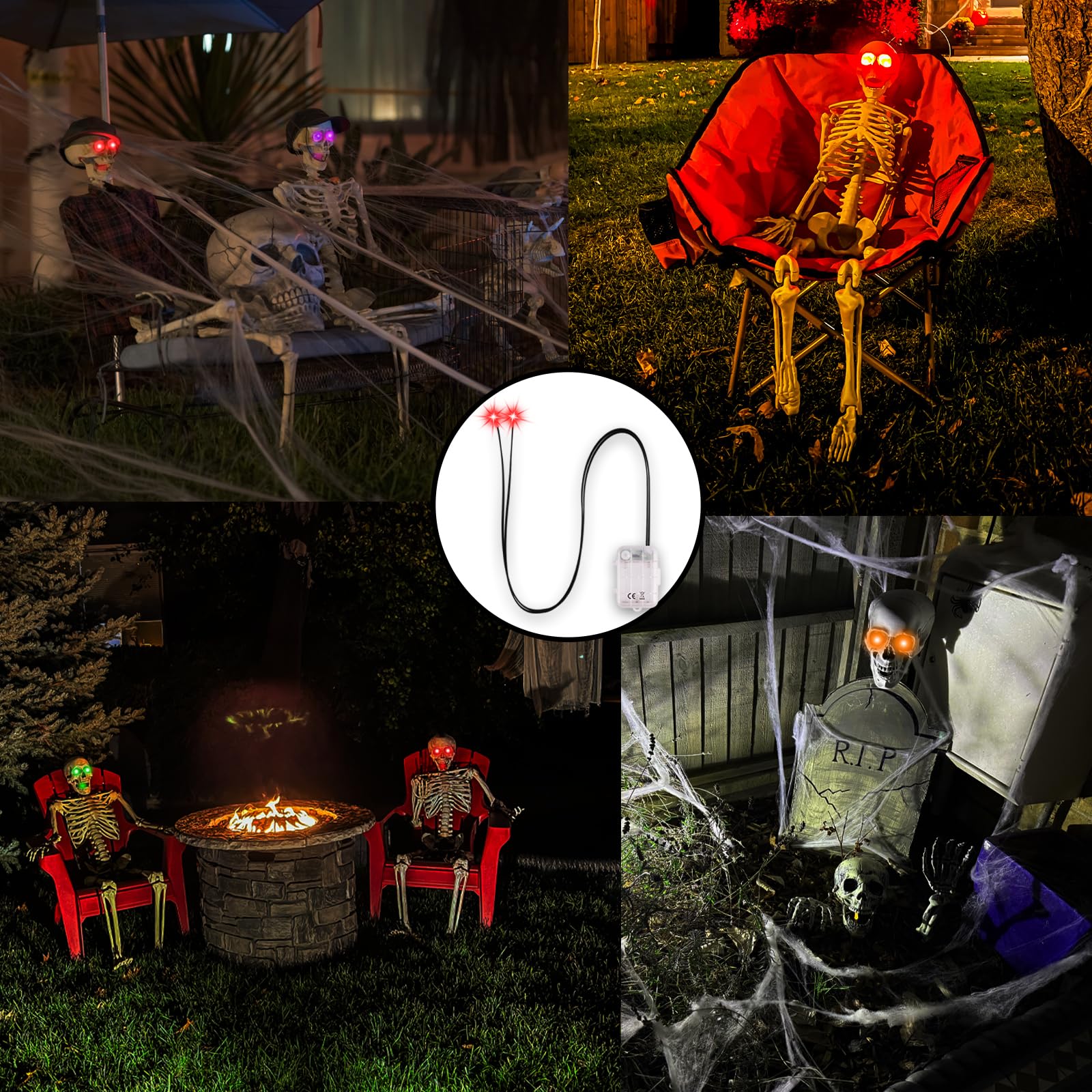 Packaging of Makevivi Remote Control Halloween Red Glowing Eyes