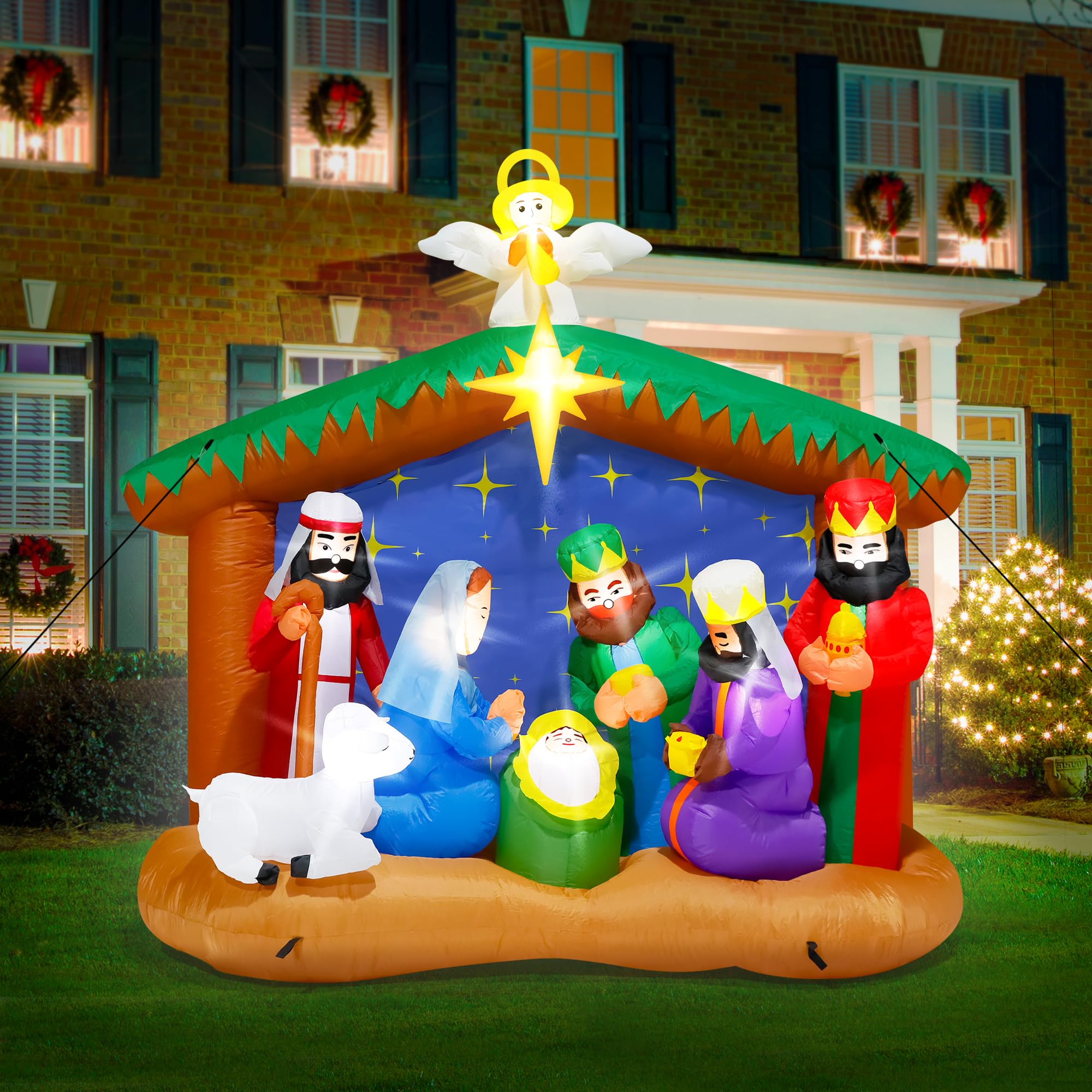 Packaging of Melisheer 8FT inflatable Nativity scene