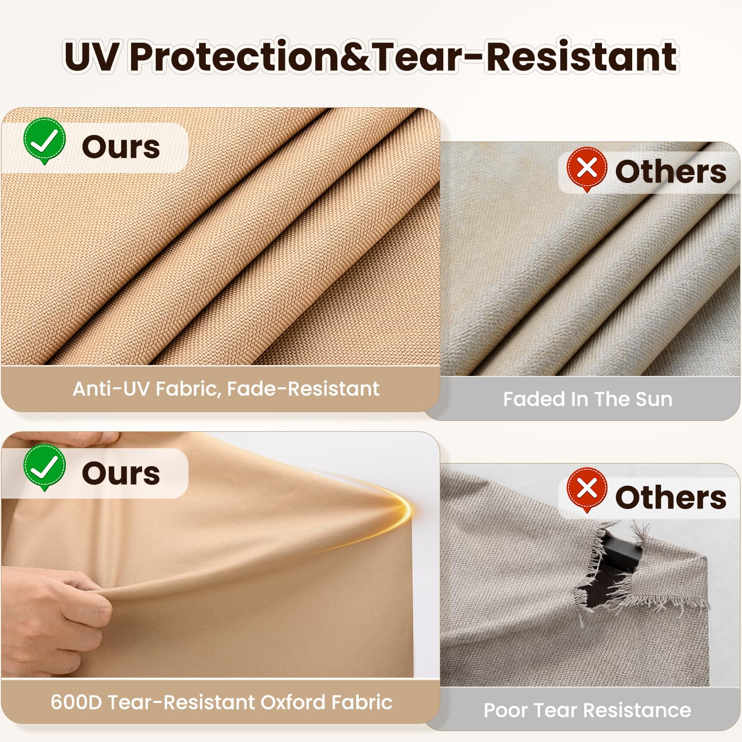 Packaging of Mrrihand 600D Outdoor Patio Sofa Cover