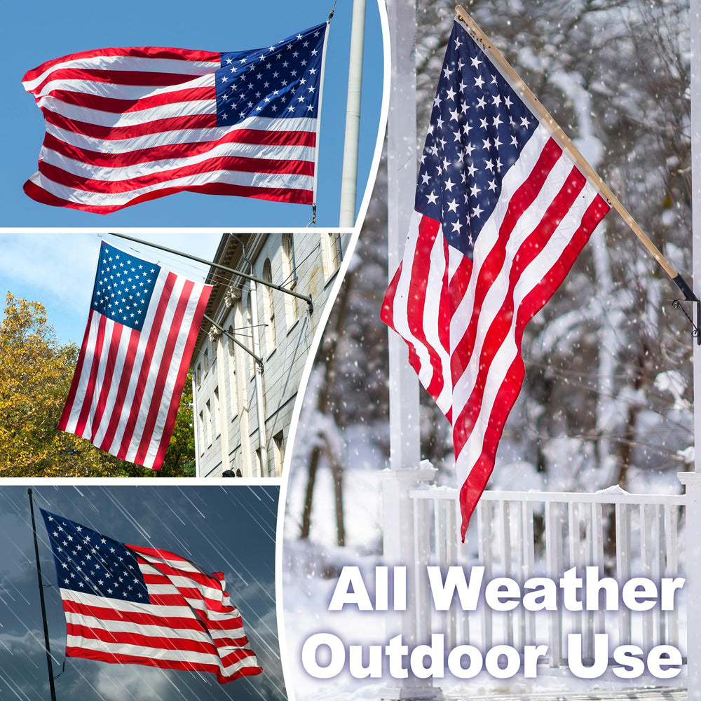 Packaging of MVPRING American Flag with details on material and size