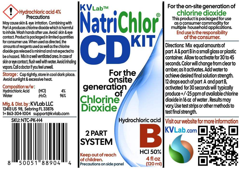 Packaging of NatriChlor Chlorine Dioxide CD Set